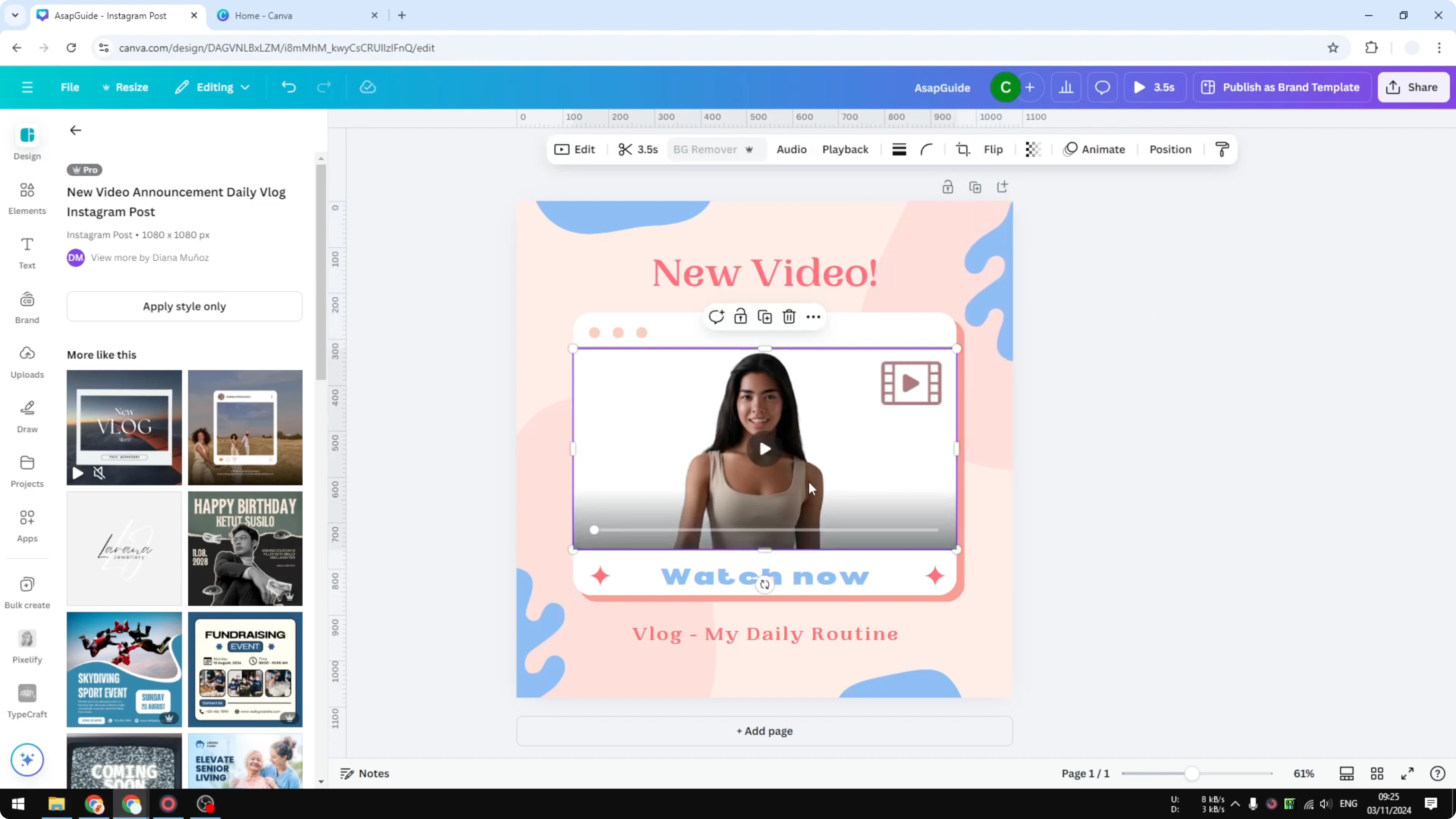 Screenshot from How to Adjust Video Transparency in Canva at 94s