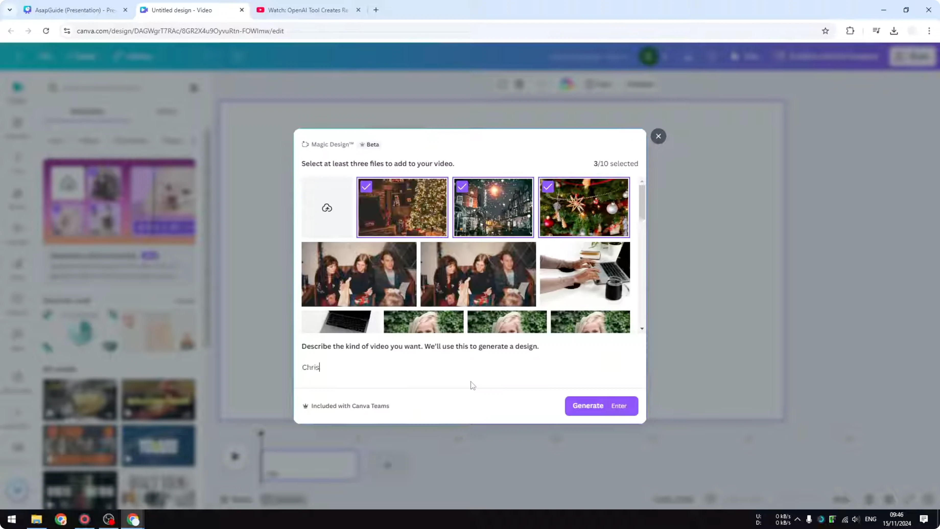 Screenshot from How to Create AI Generated Videos in Canva at 112s