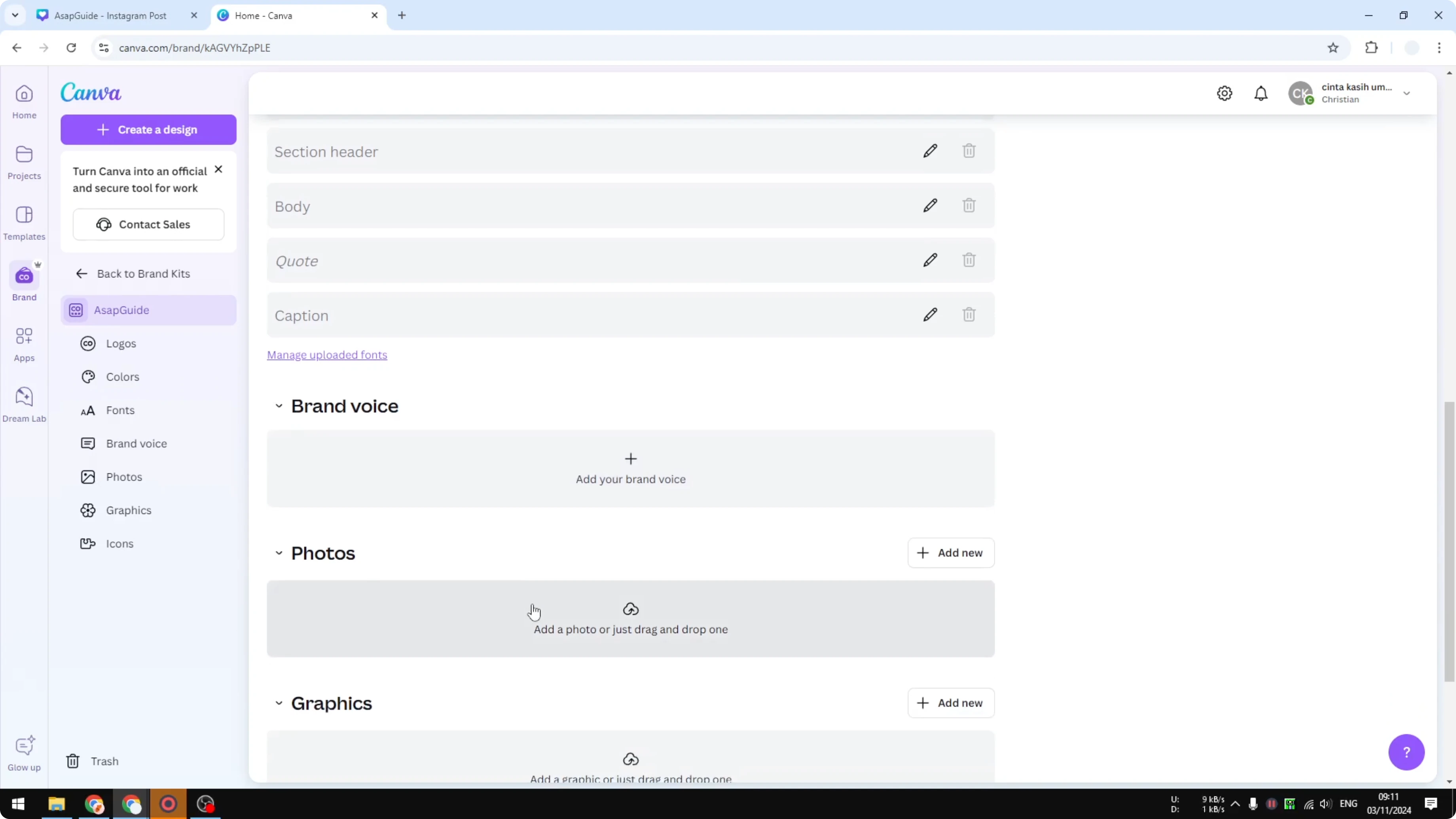 Screenshot from How to Apply Brand Colors in One Click on Canva Templates at 67s