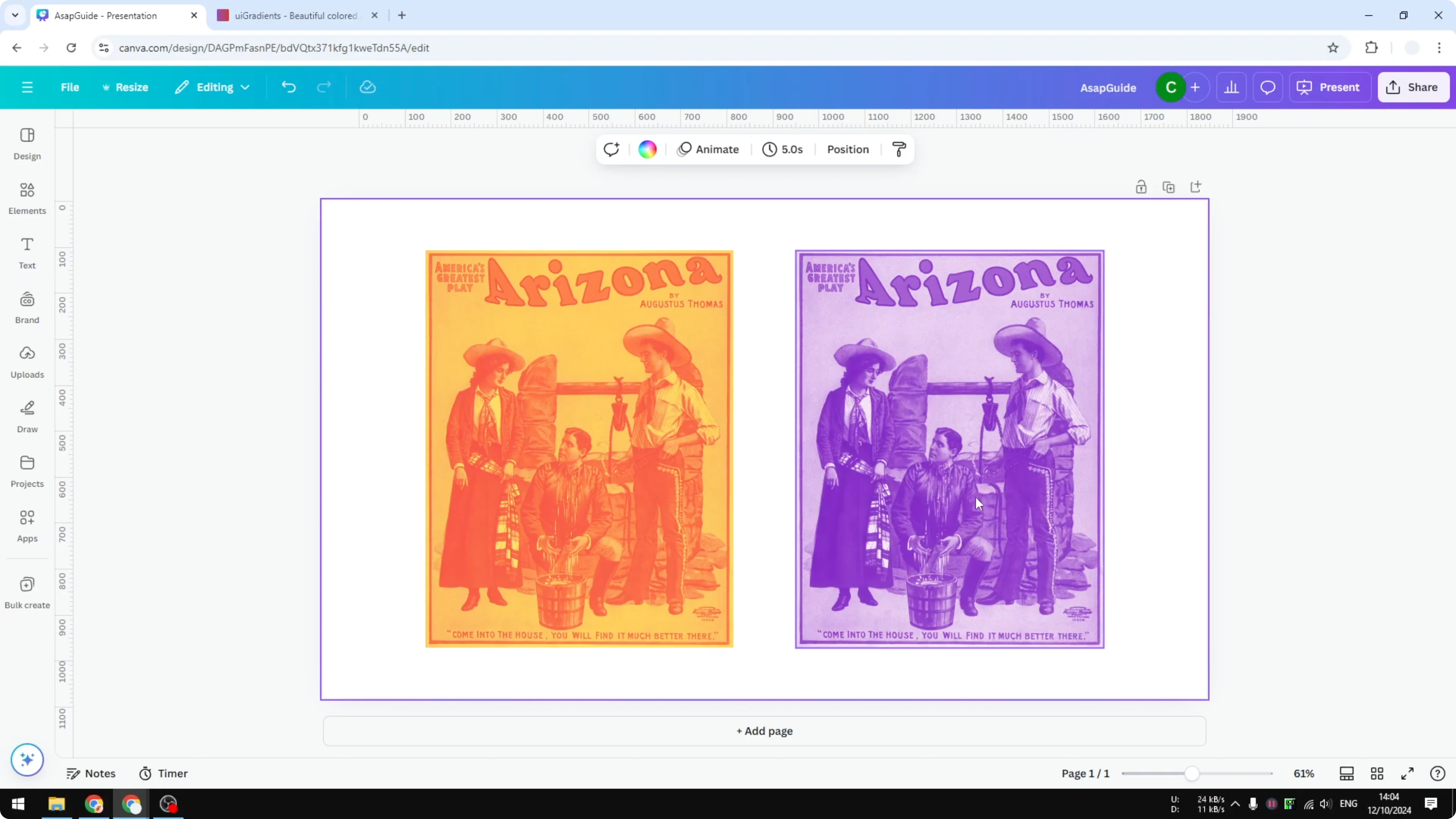 Screenshot from How to Apply Duotone in Canva at 139s