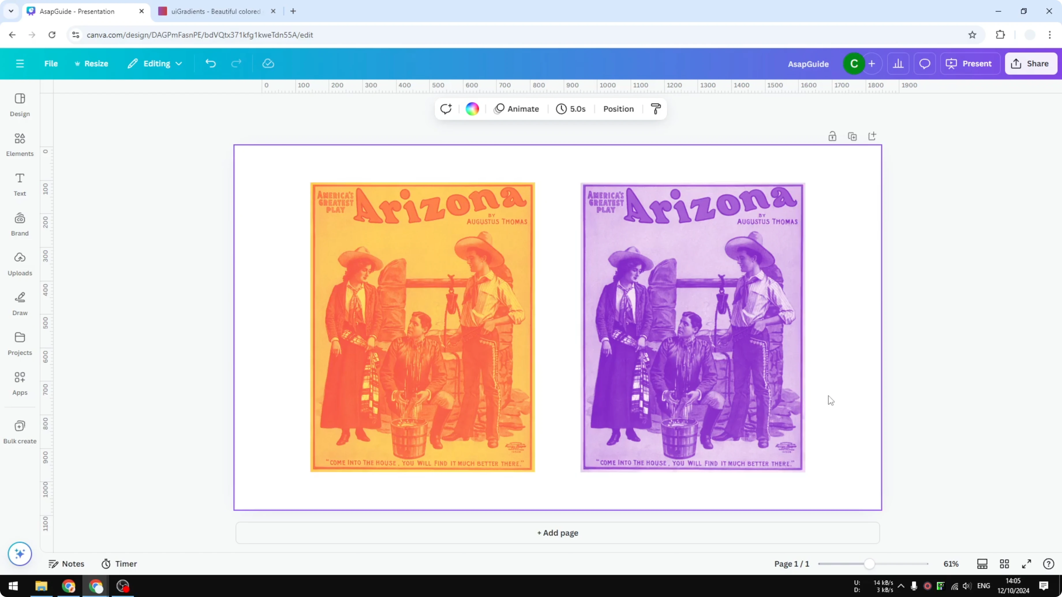 Screenshot from How to Apply Duotone in Canva at 145s