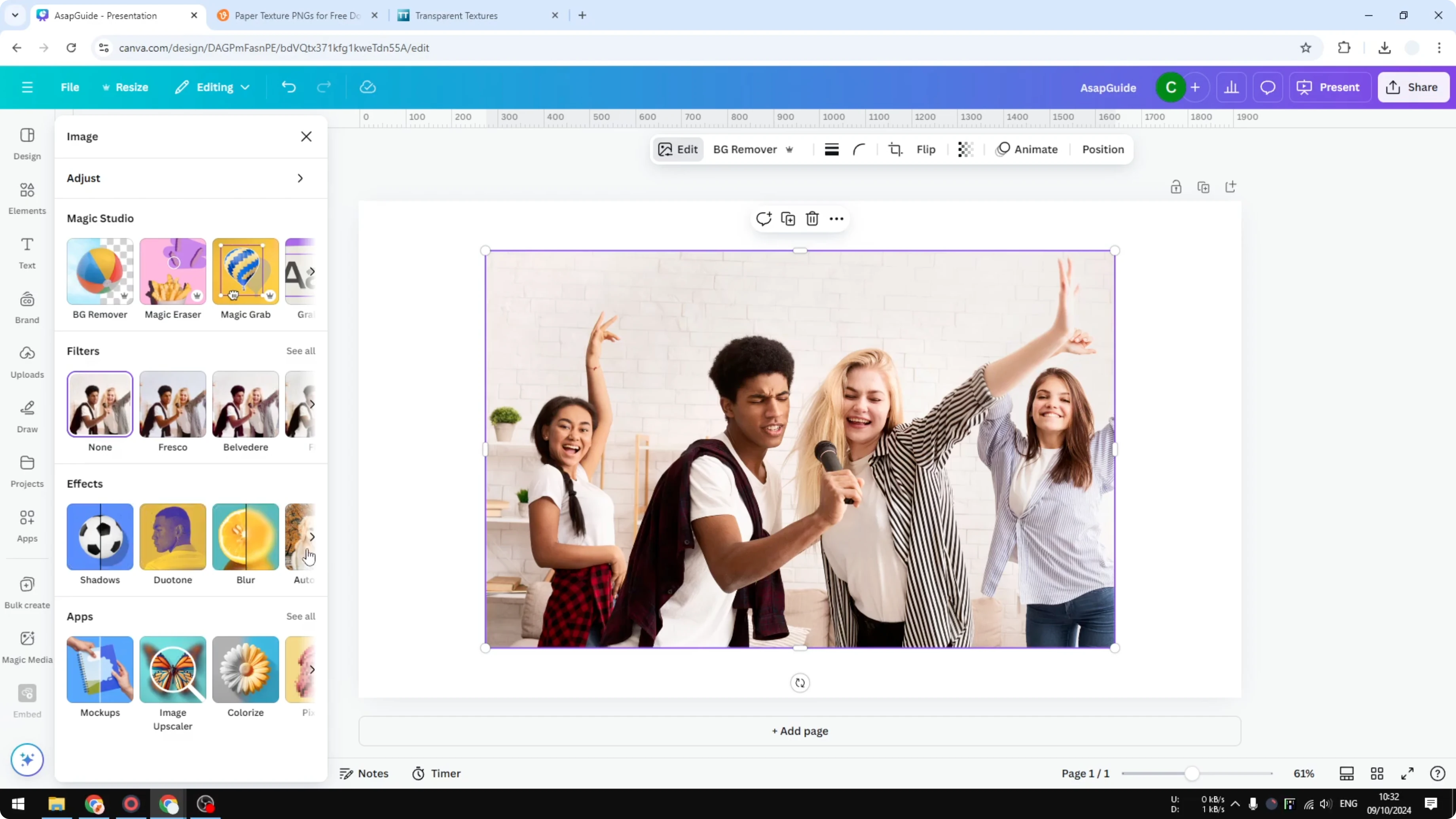 Screenshot from How to Apply Photo Effects in Canva at 152s