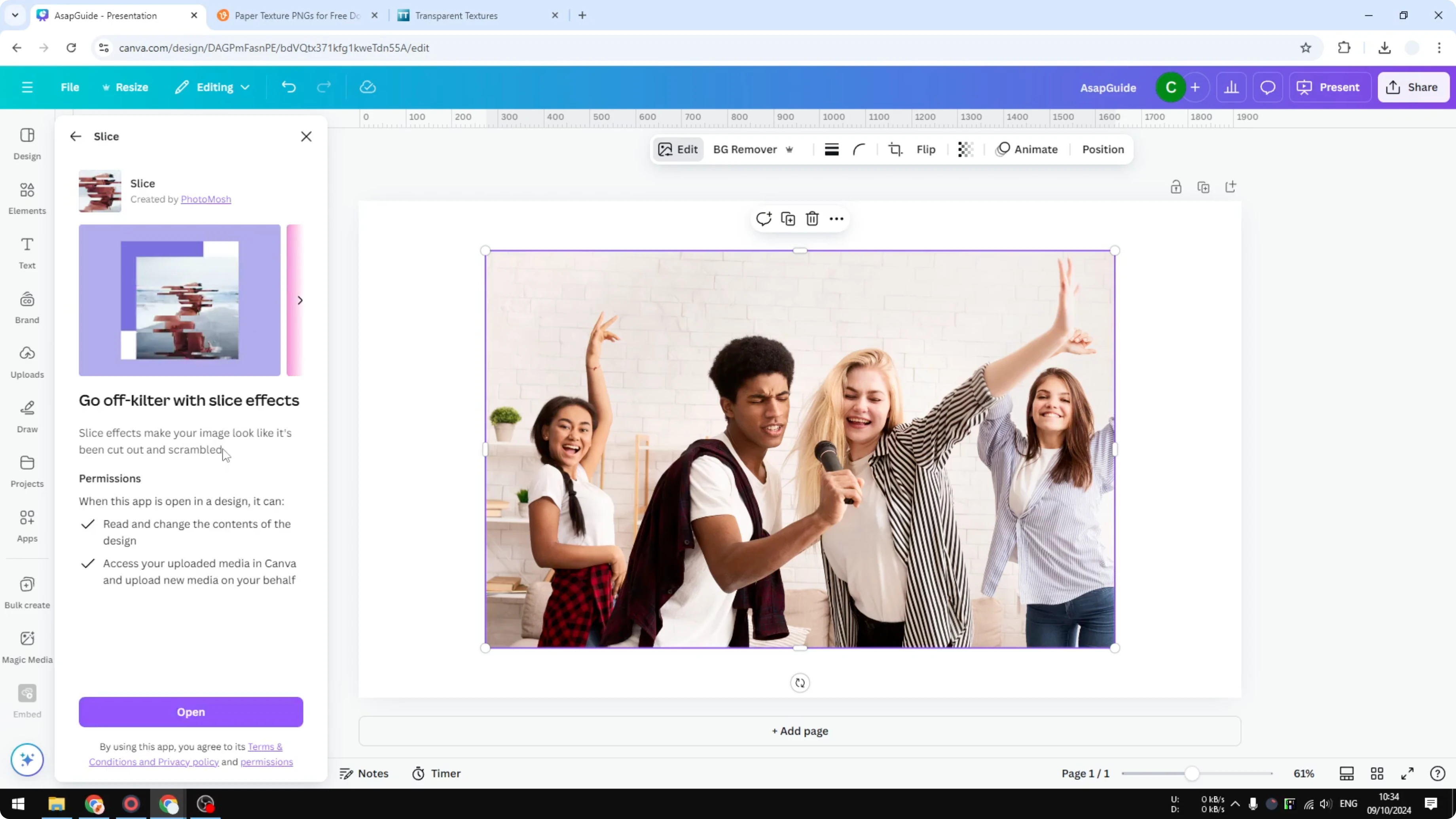 Screenshot from How to Apply Photo Effects in Canva at 277s