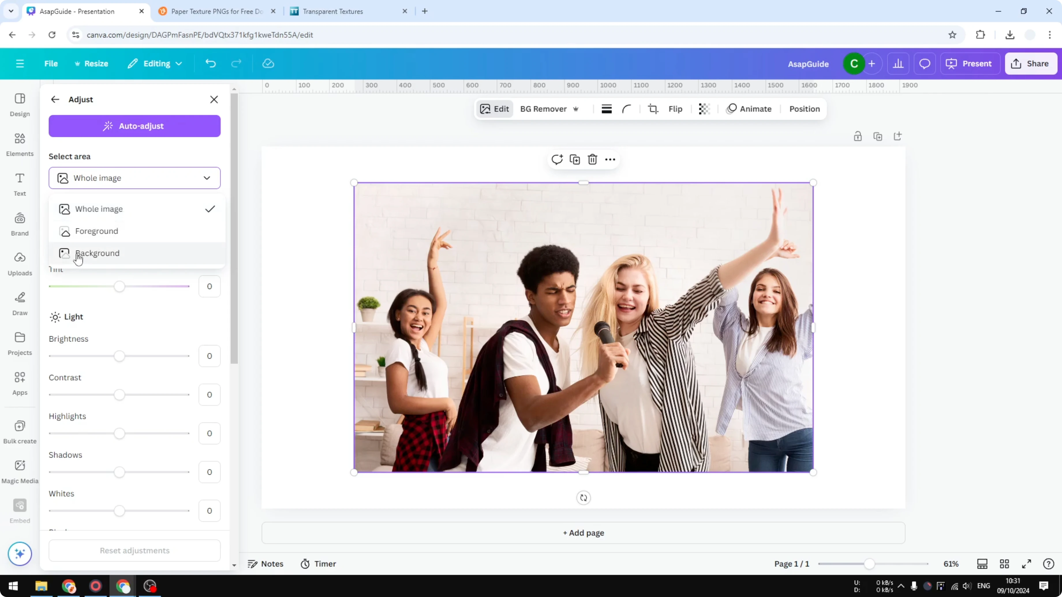 Screenshot from How to Apply Photo Effects in Canva at 68s