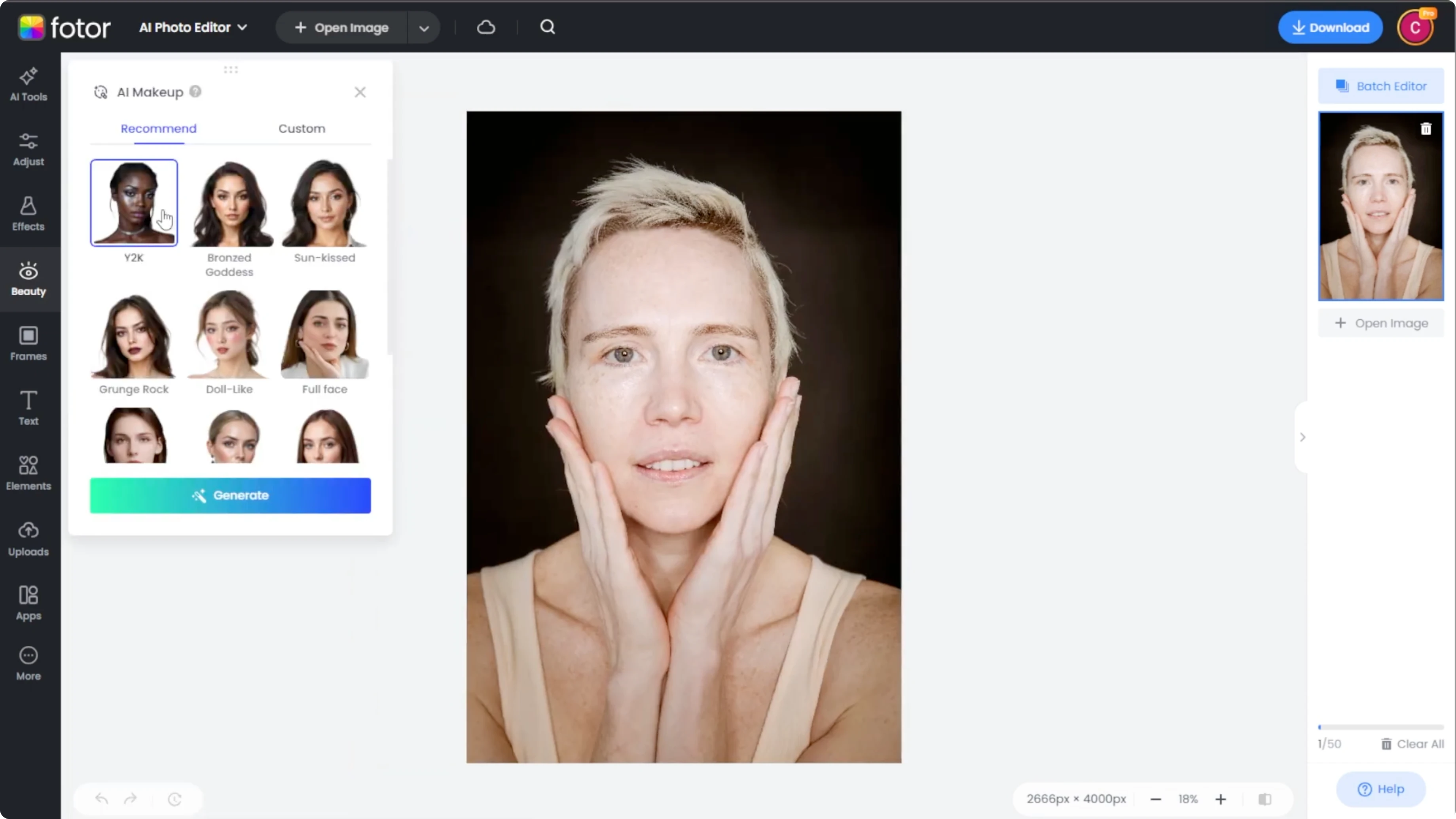 Screenshot from How to Experiment with Virtual Makeup Looks and Enhance Your Photos with AI? at 34s