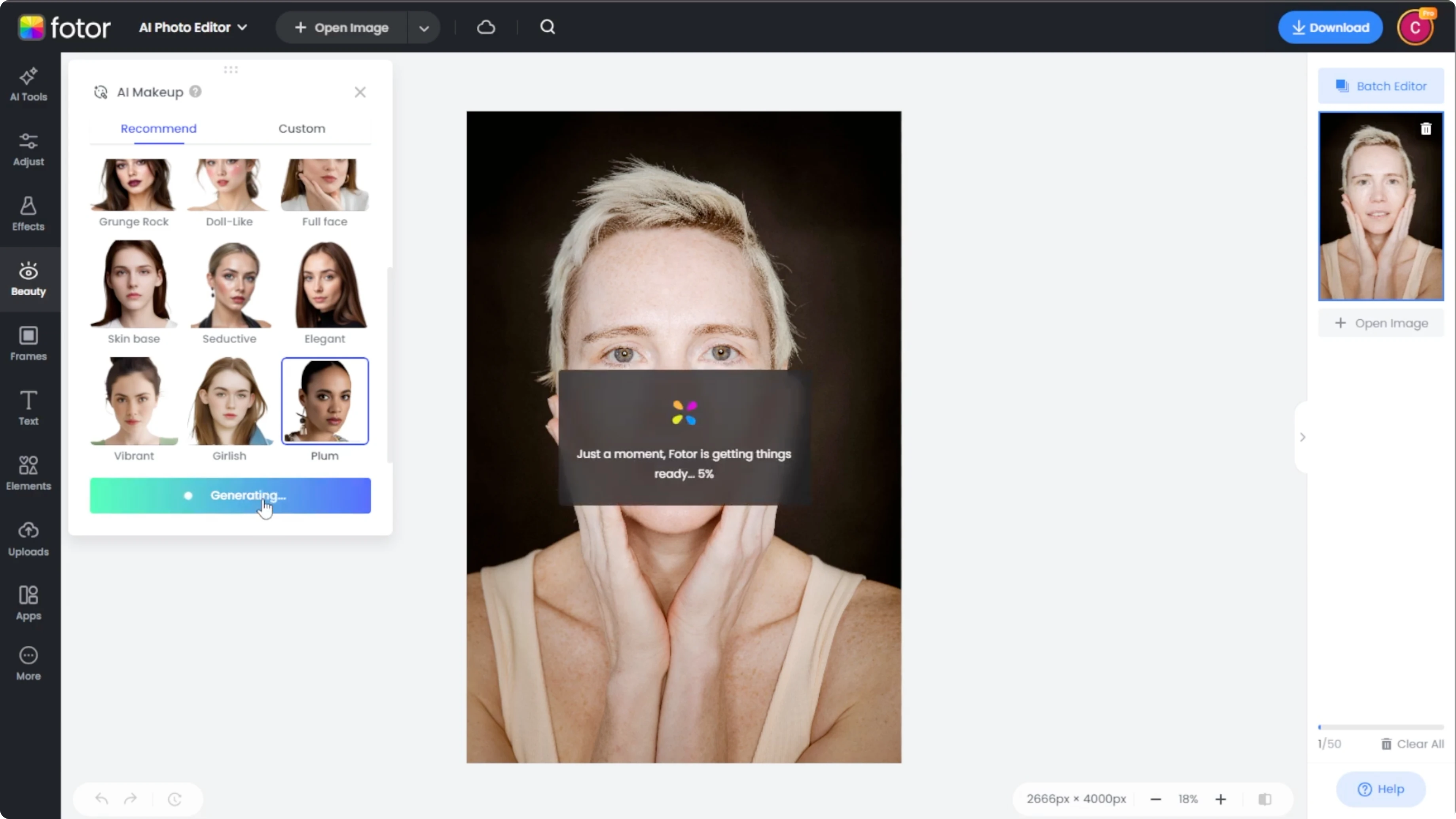Screenshot from How to Experiment with Virtual Makeup Looks and Enhance Your Photos with AI? at 50s