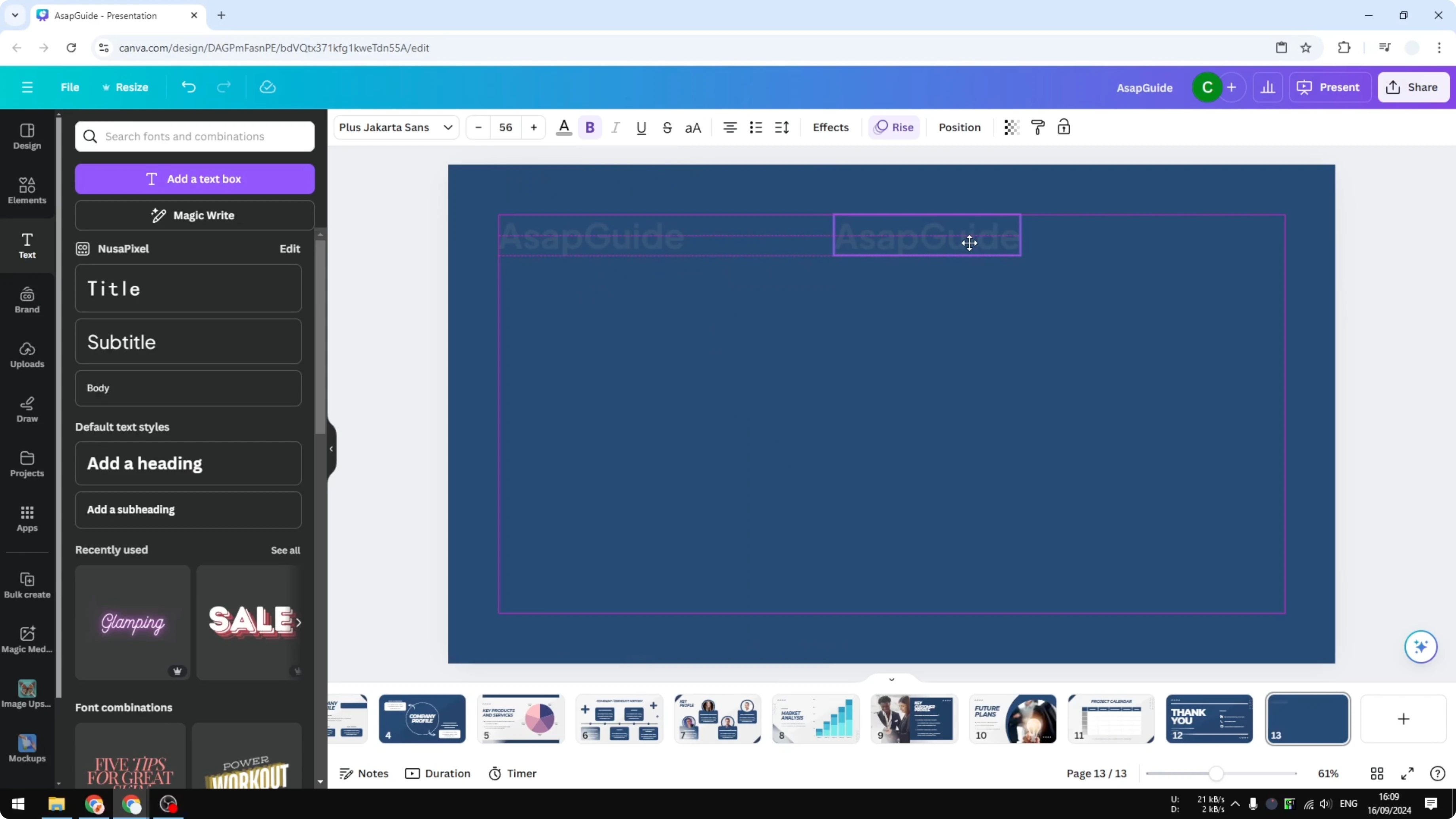 Screenshot from How To Apply Watermark In Canva at 161s