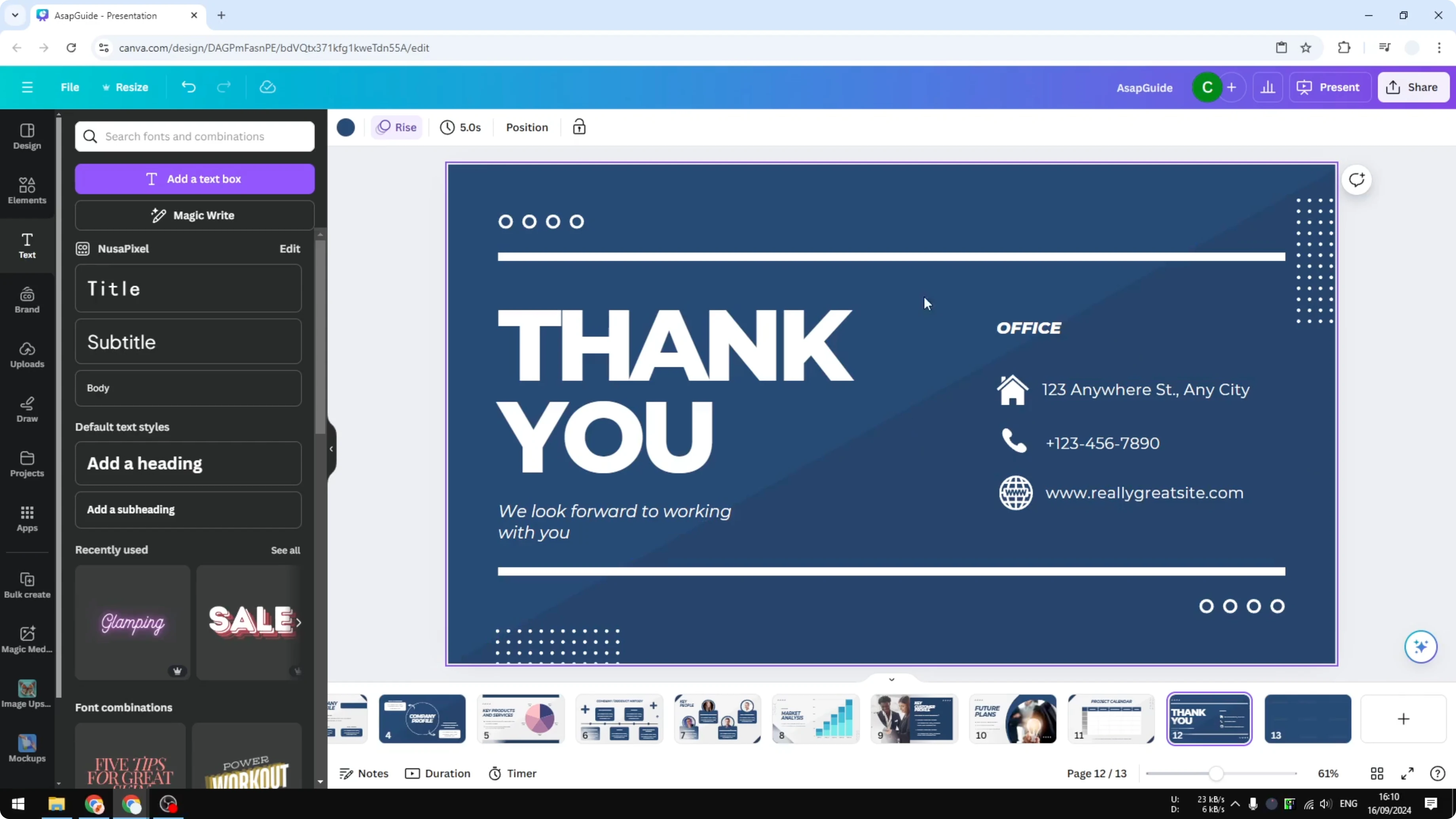 Screenshot from How To Apply Watermark In Canva at 217s