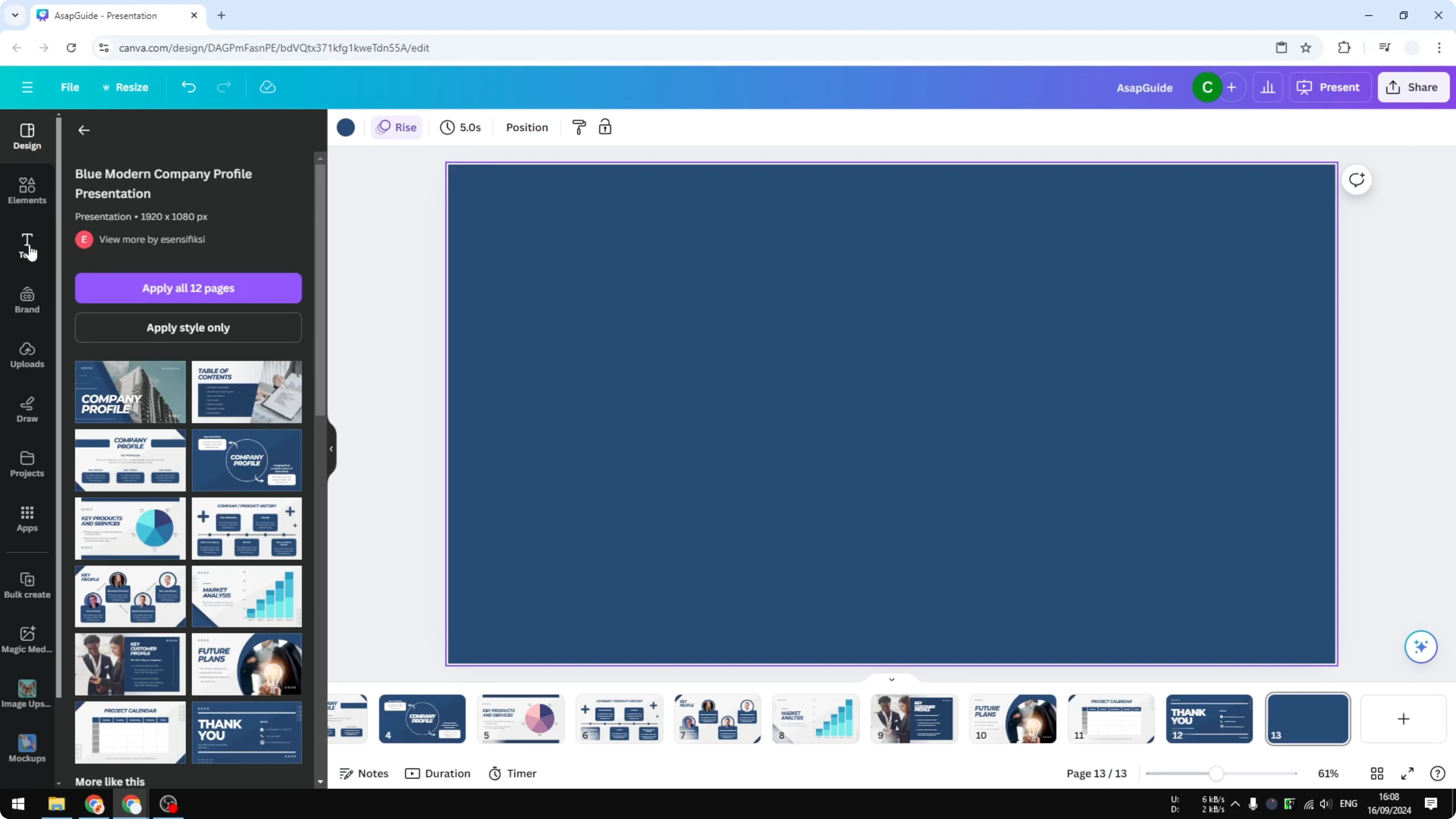 Screenshot from How To Apply Watermark In Canva at 85s