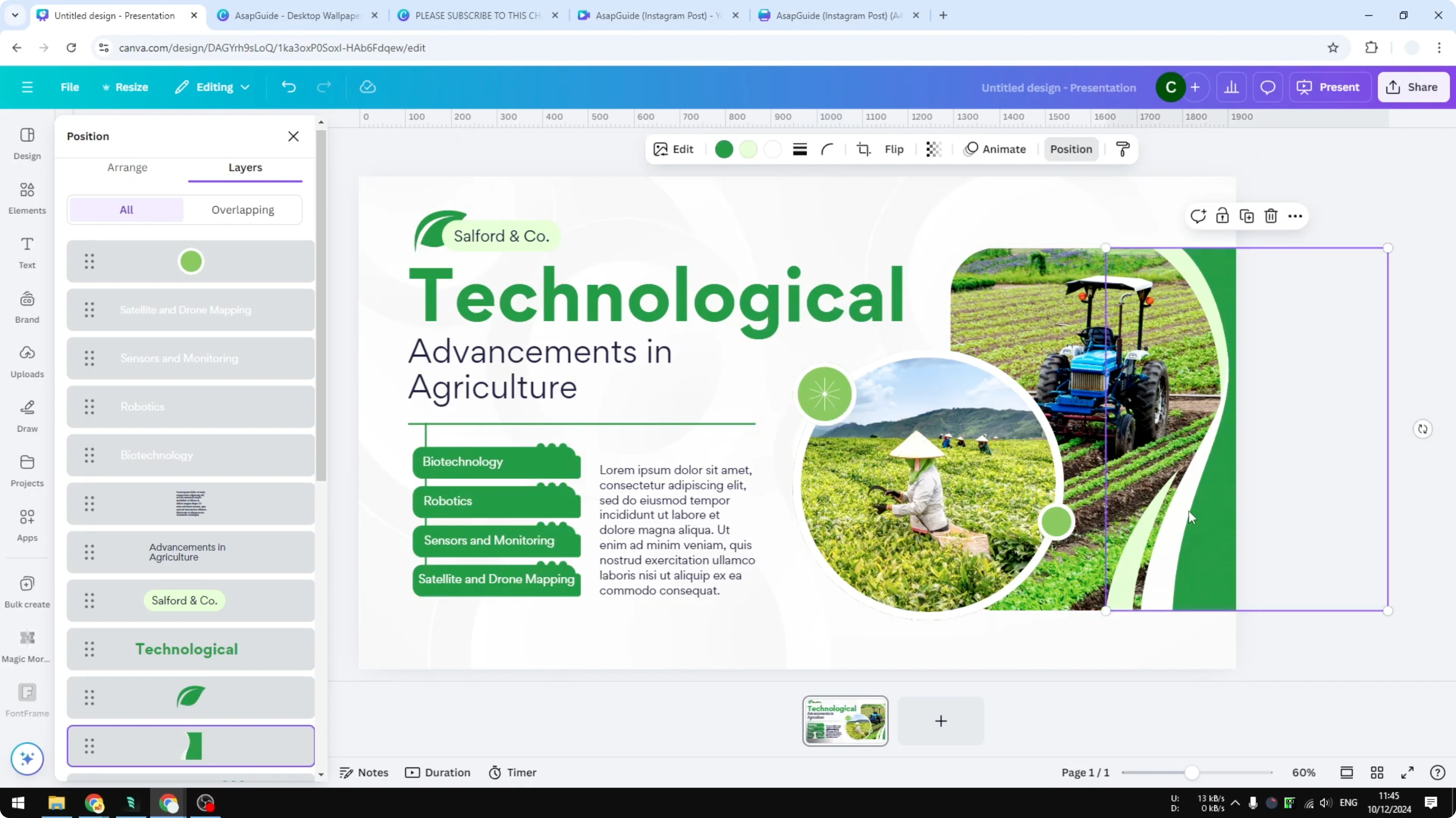 Screenshot from How to Arrange Layers in Canva with Drag and Drop at 100s