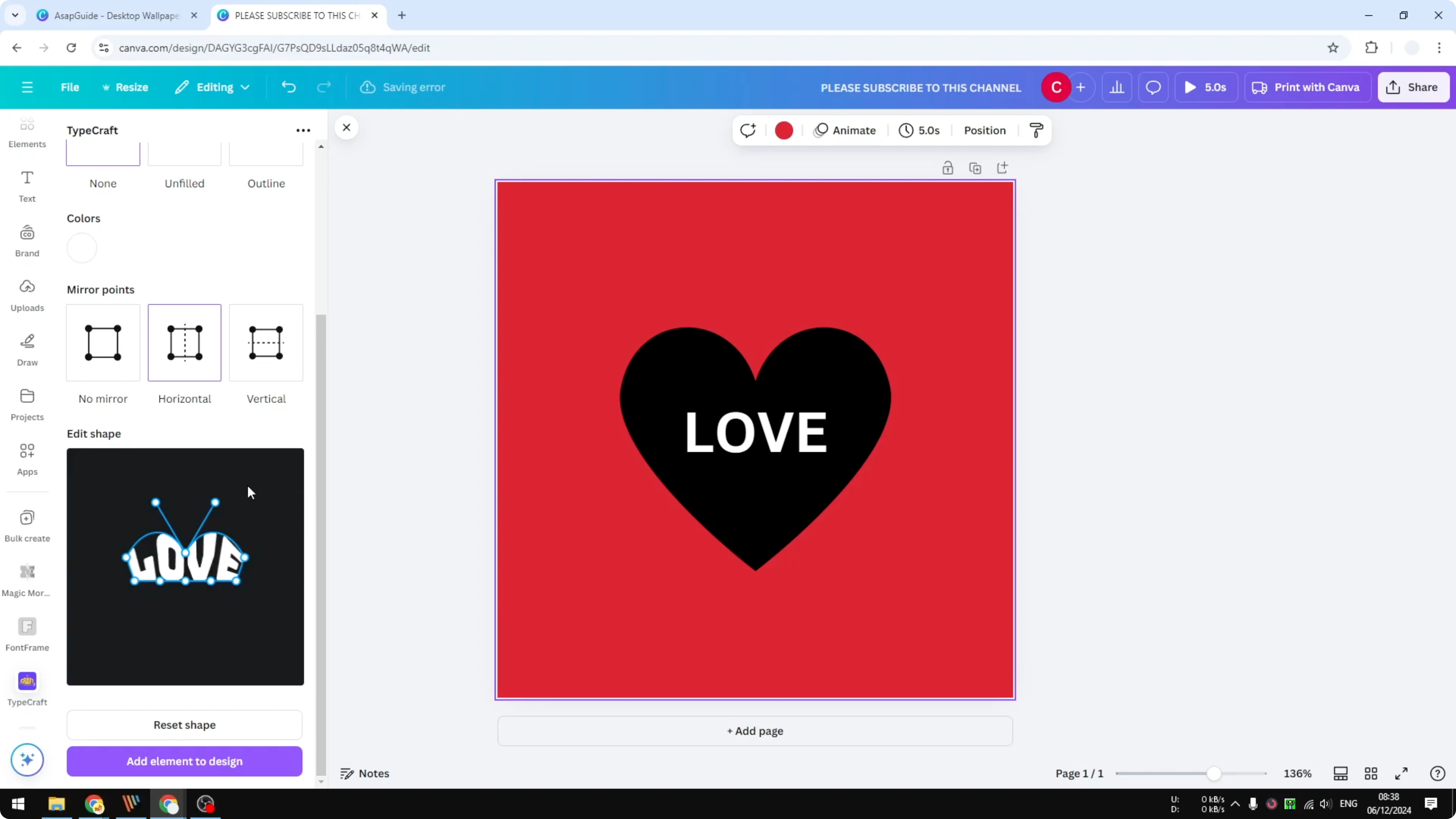 Screenshot from How to Attach Text to Shape in Canva at 136s
