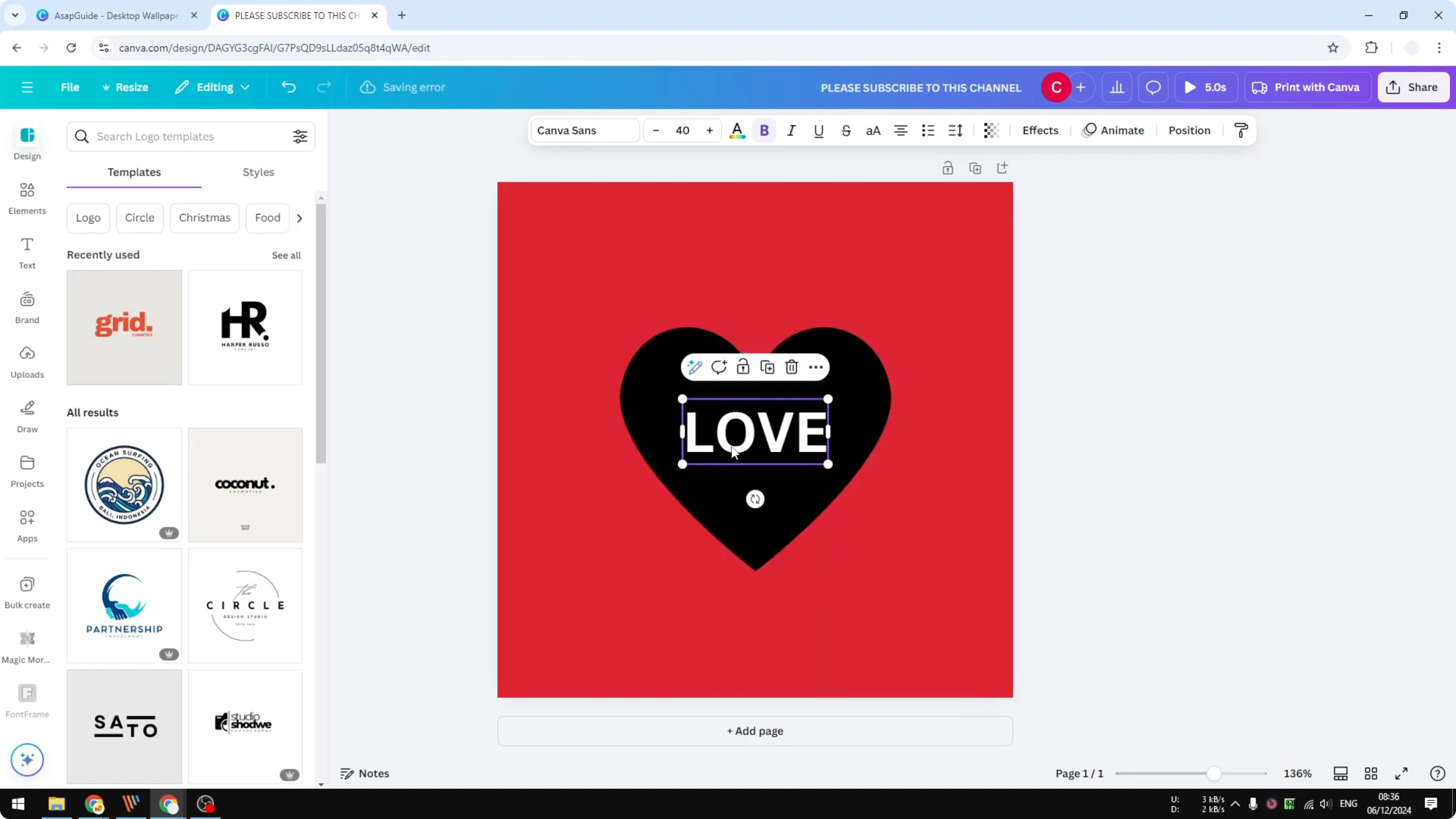Screenshot from How to Attach Text to Shape in Canva at 32s