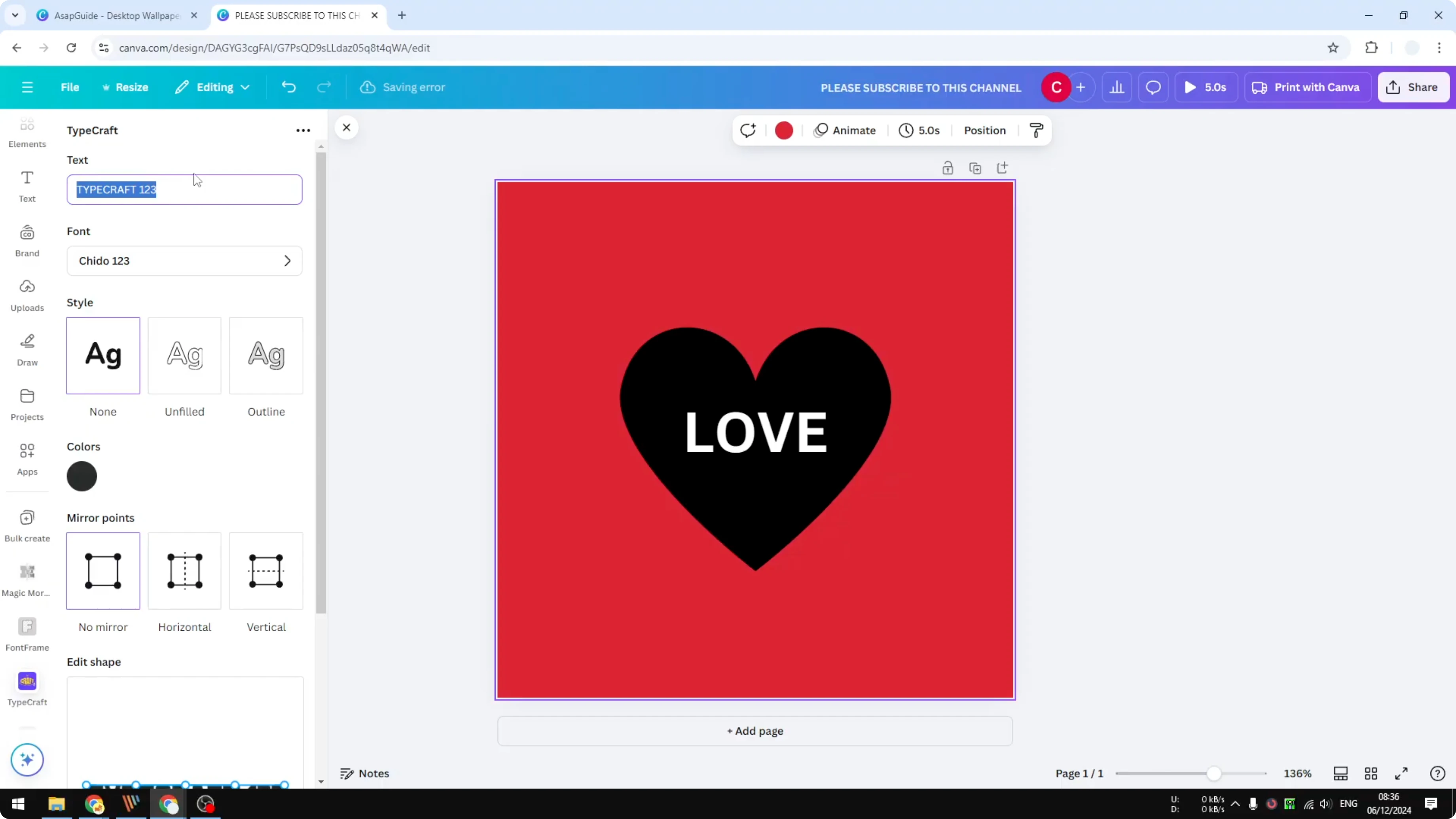Screenshot from How to Attach Text to Shape in Canva at 51s
