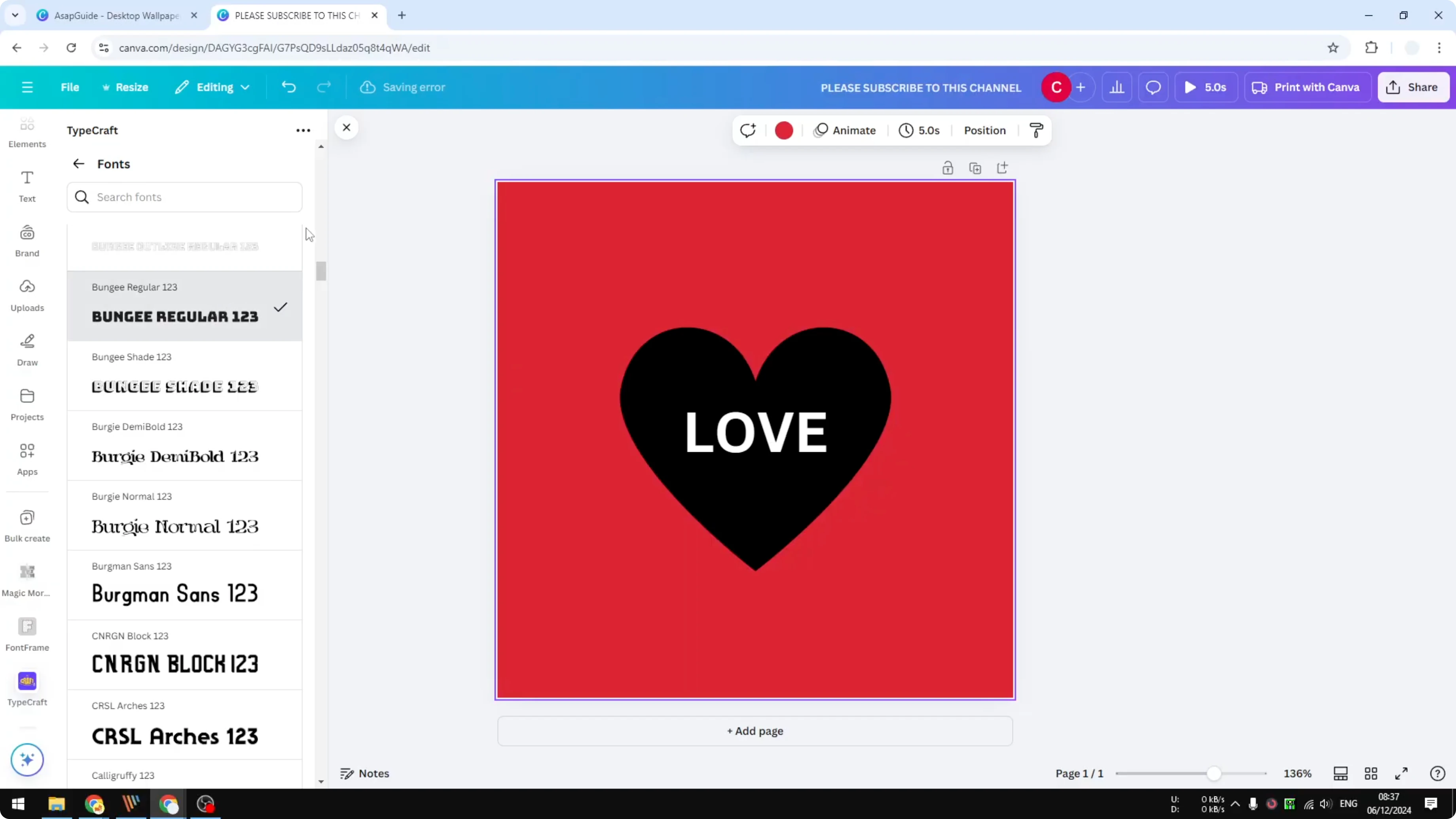 Screenshot from How to Attach Text to Shape in Canva at 71s
