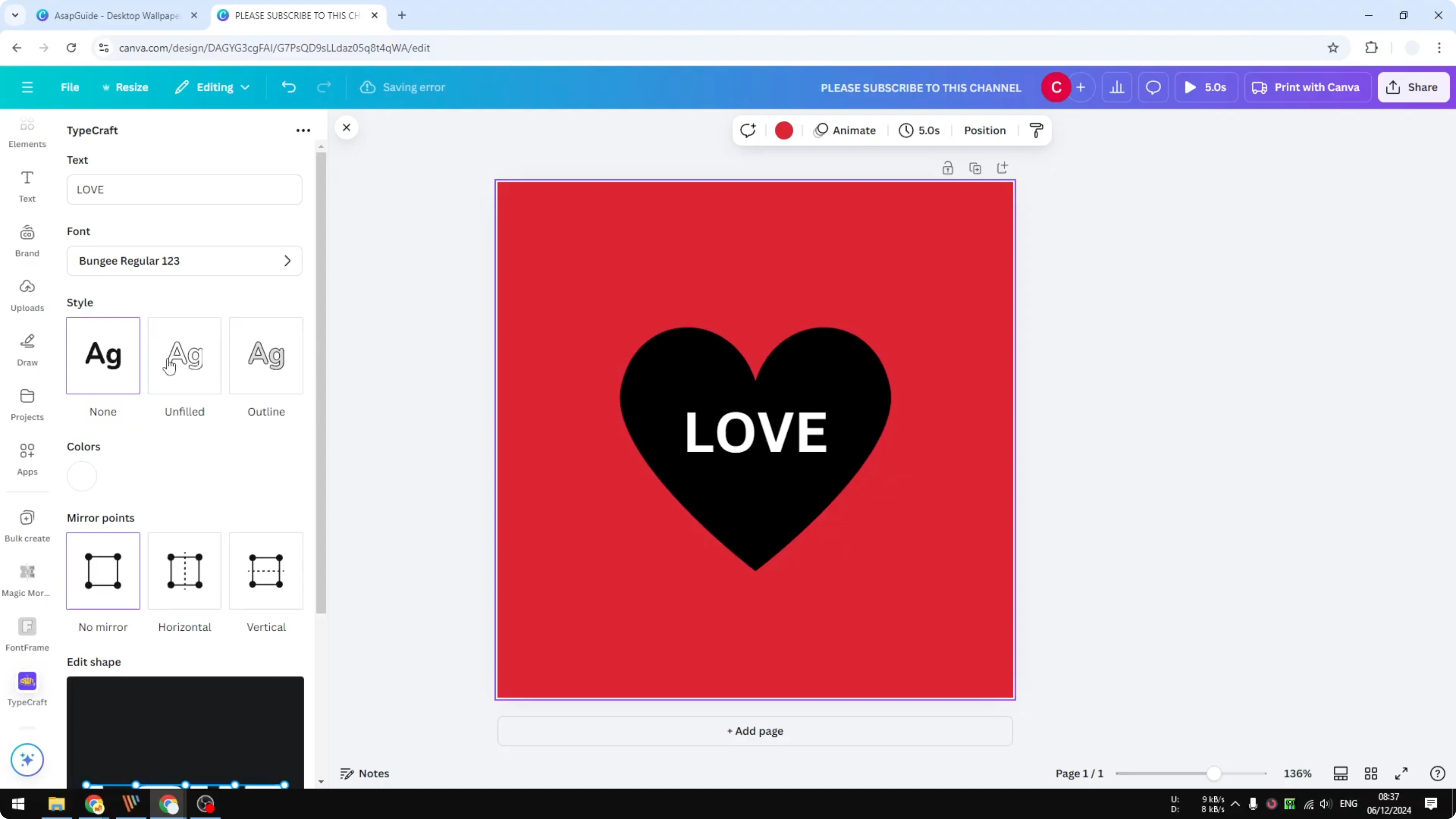 Screenshot from How to Attach Text to Shape in Canva at 87s