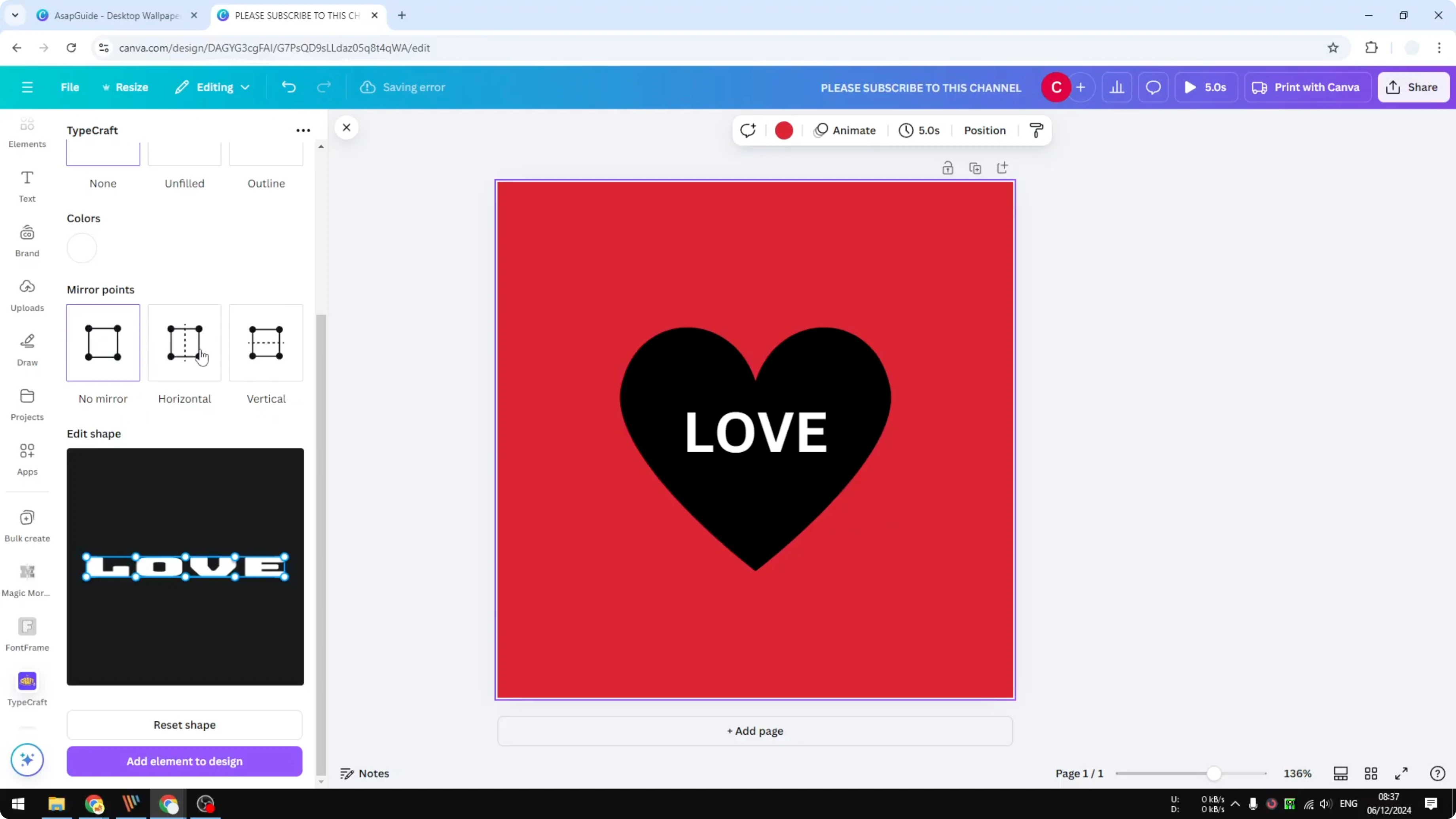 Screenshot from How to Attach Text to Shape in Canva at 95s