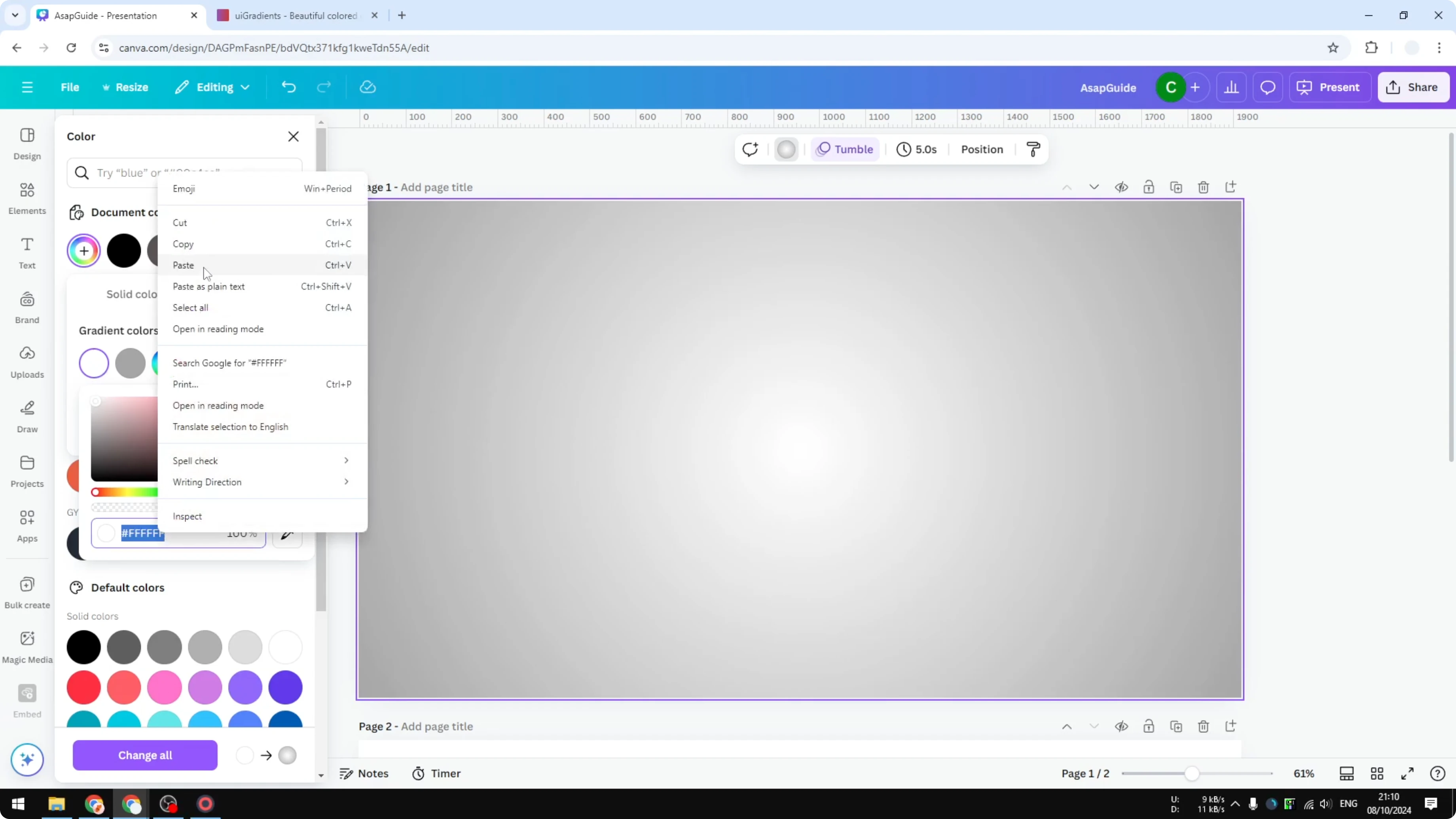 Screenshot from How to Make an Aura Gradient in Canva at 106s
