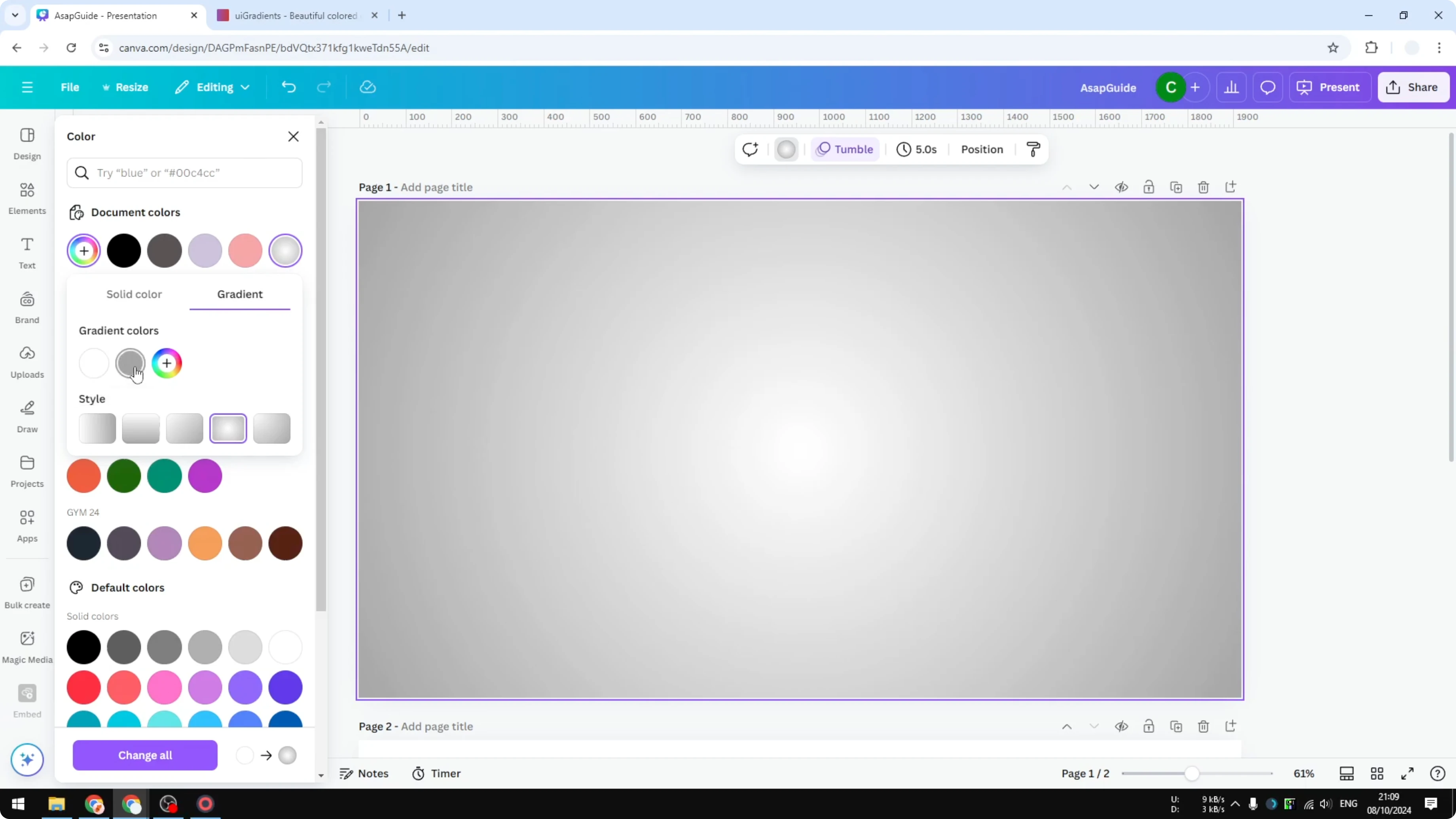 Screenshot from How to Make an Aura Gradient in Canva at 58s
