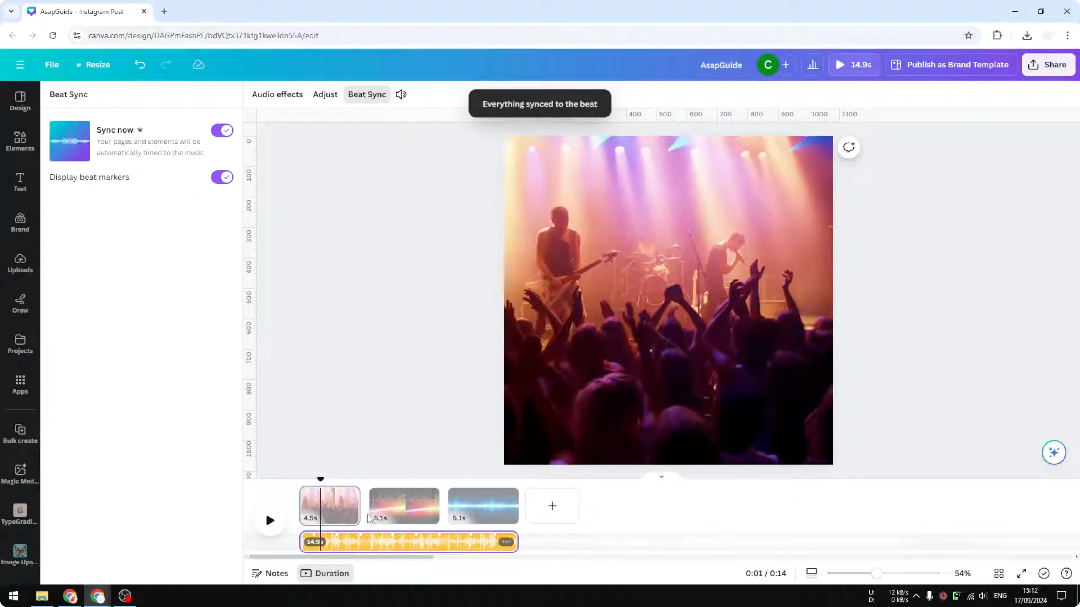 Screenshot from How to Use Beat Sync in Canva at 153s