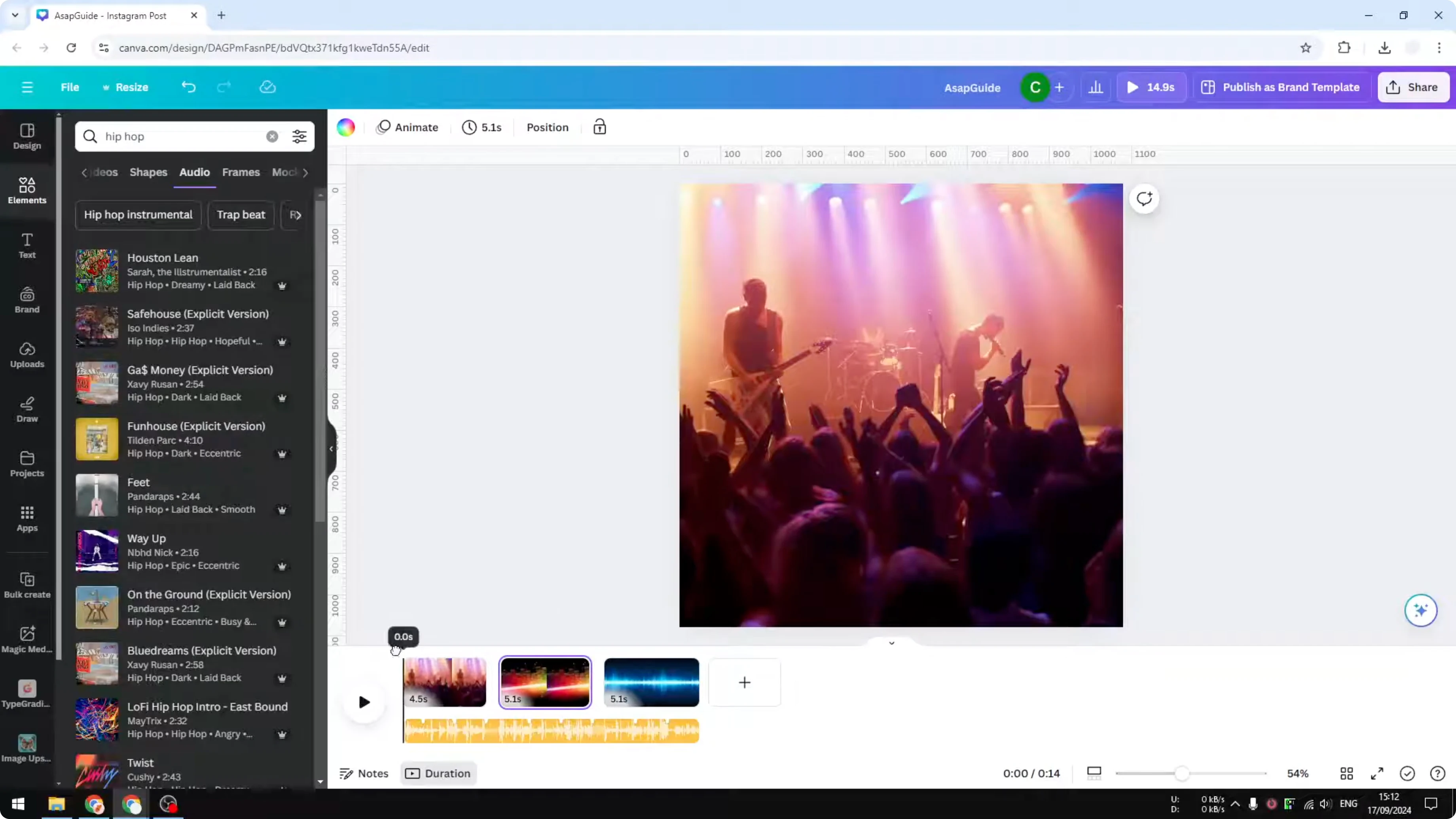 Screenshot from How to Use Beat Sync in Canva at 171s