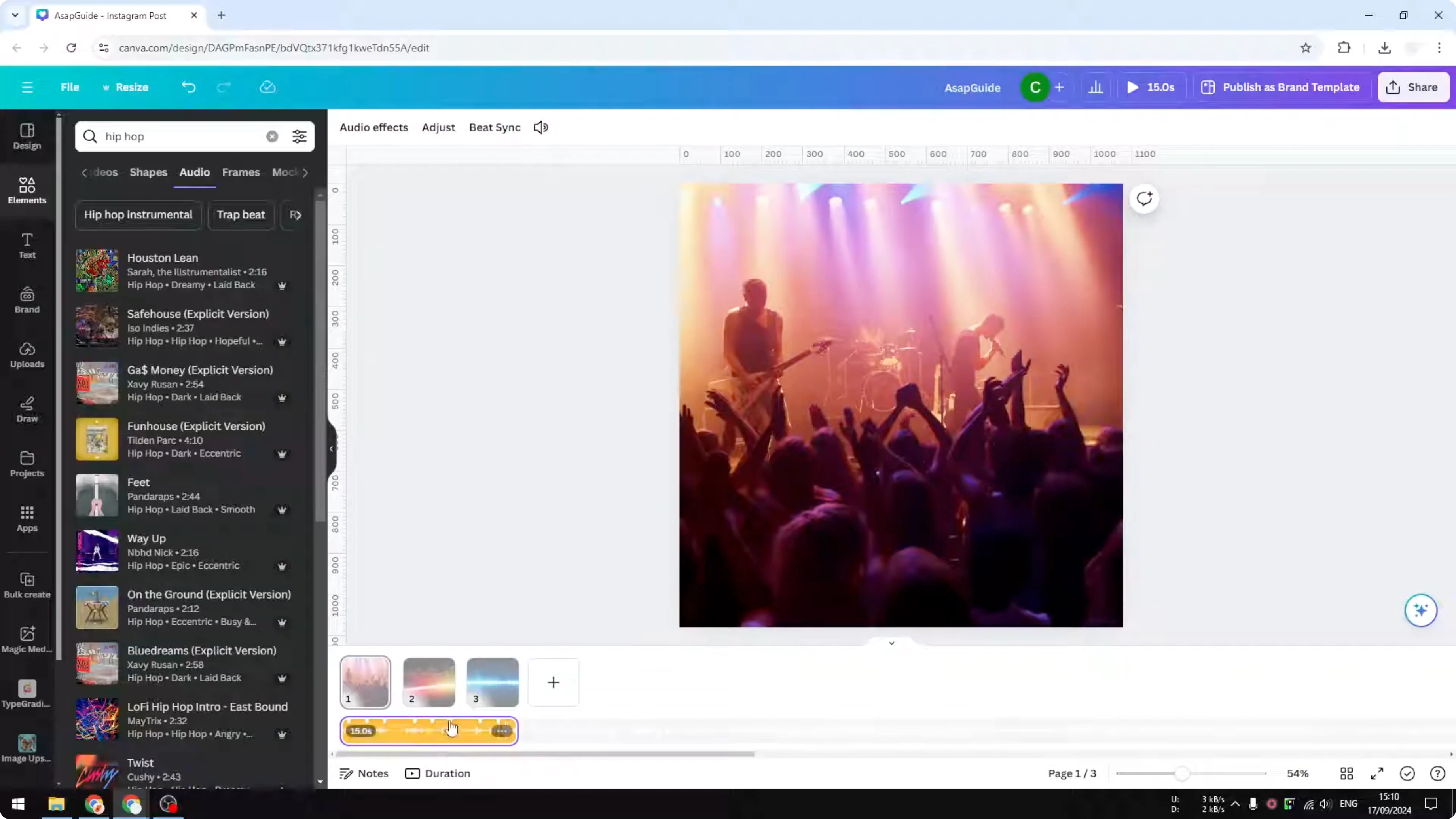 Screenshot from How to Use Beat Sync in Canva at 67s
