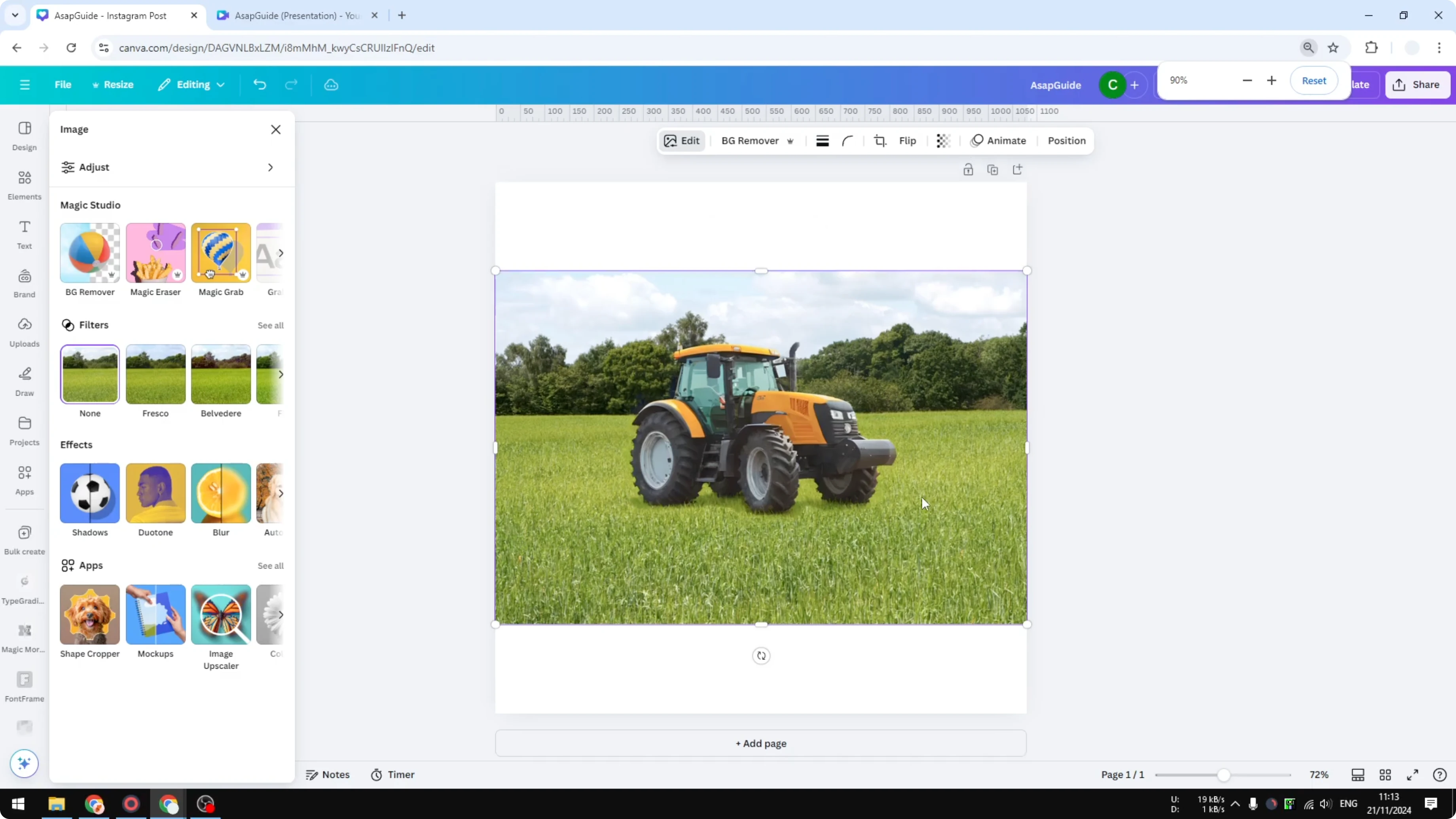 Screenshot from How to Blend Two Images Together Using Canva AI at 133s