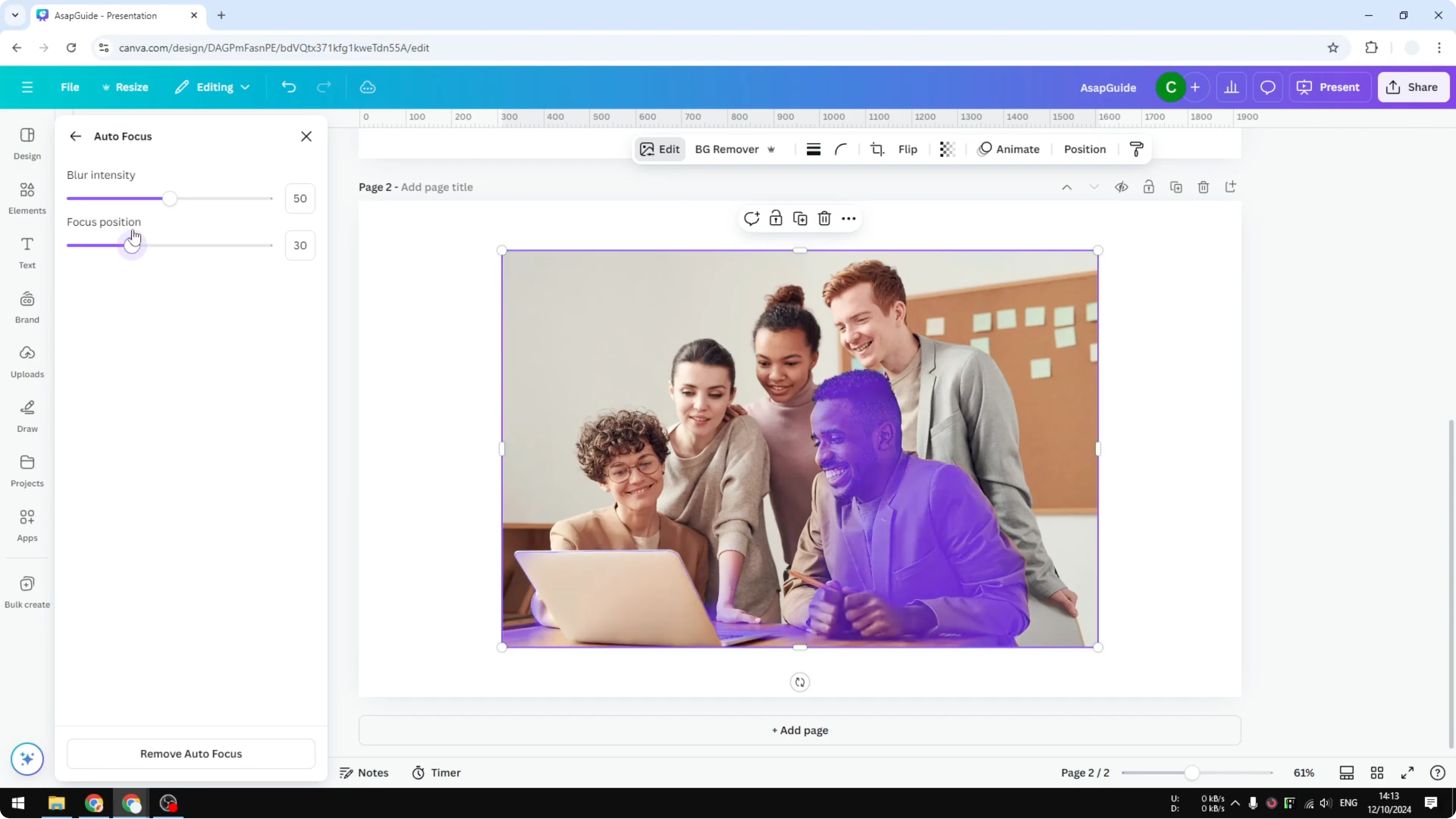 Screenshot from How to Blur Position in Canva at 111s
