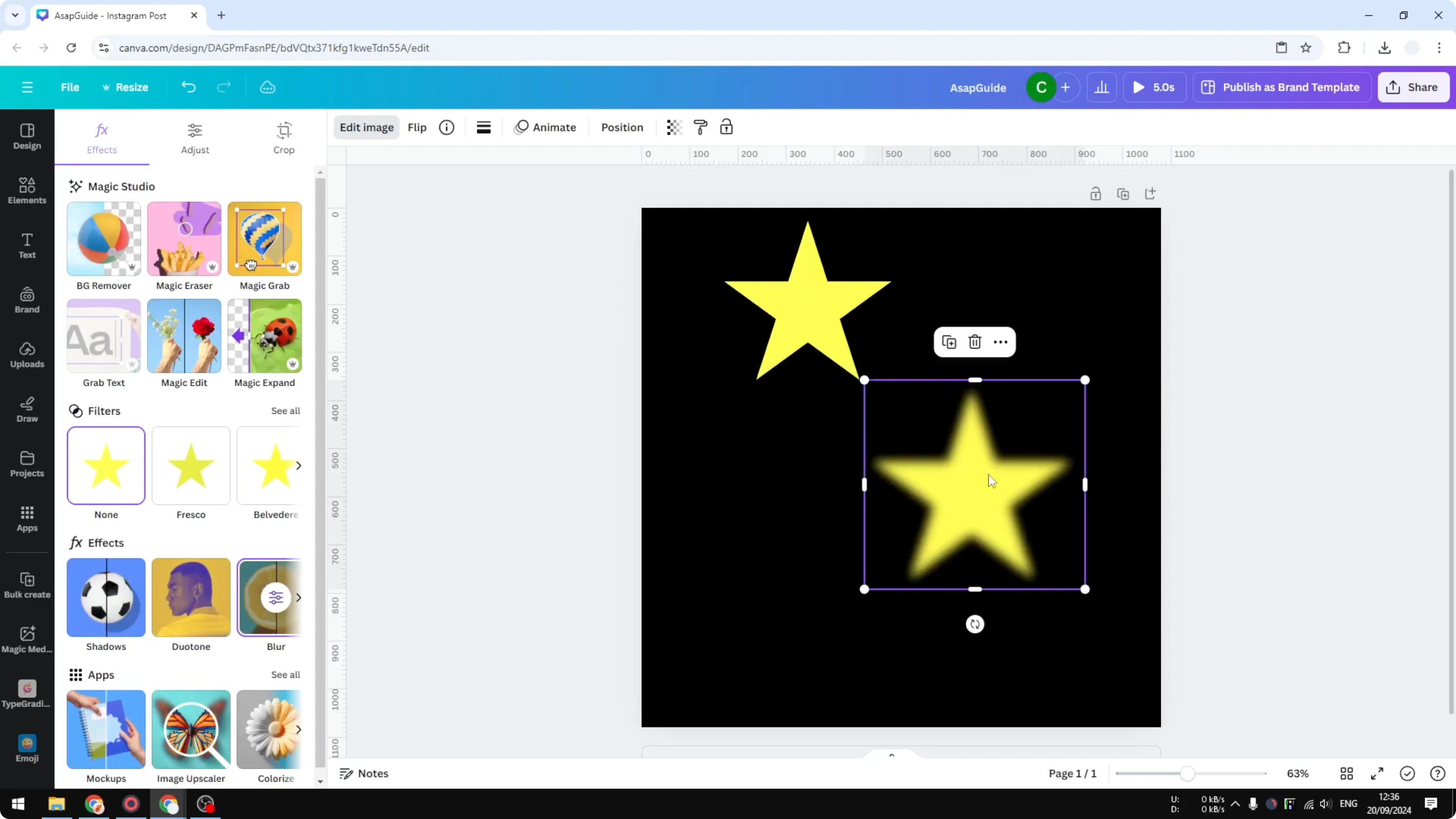 Screenshot from How to Blur a Shape in Canva at 215s
