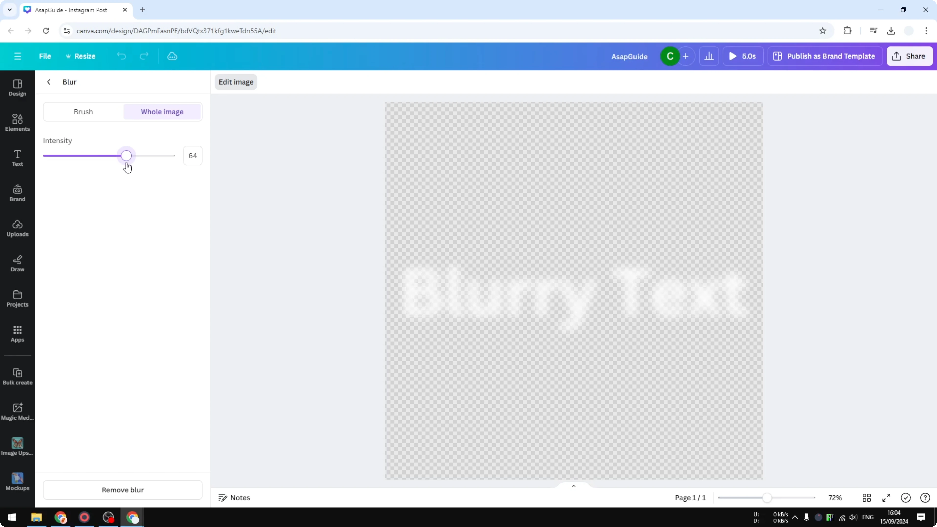 Screenshot from How to Blur Text in Canva at 167s
