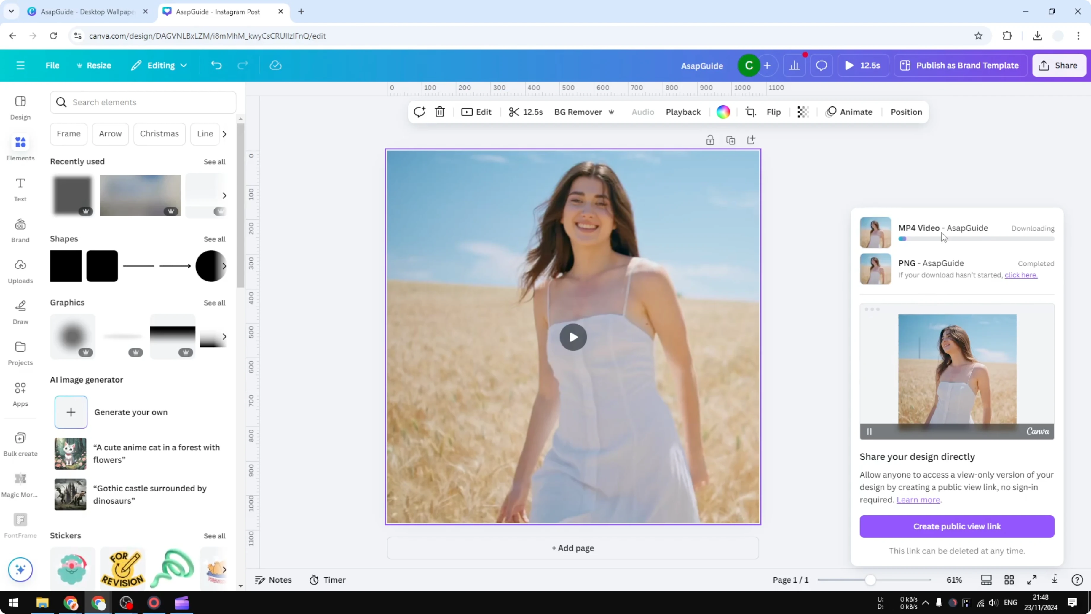 Screenshot from How to Blur a Video in Canva at 115s