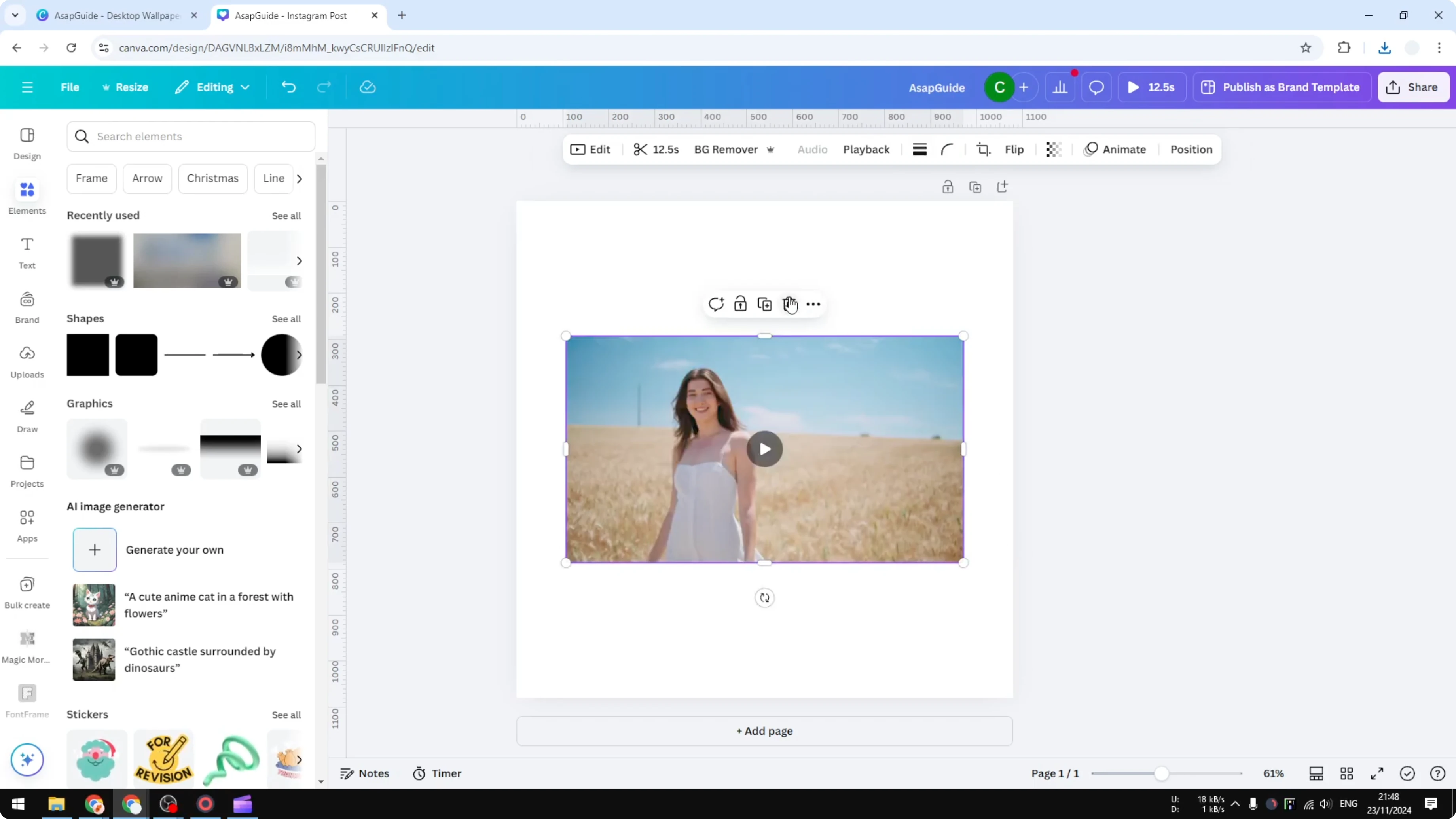 Screenshot from How to Blur a Video in Canva at 131s