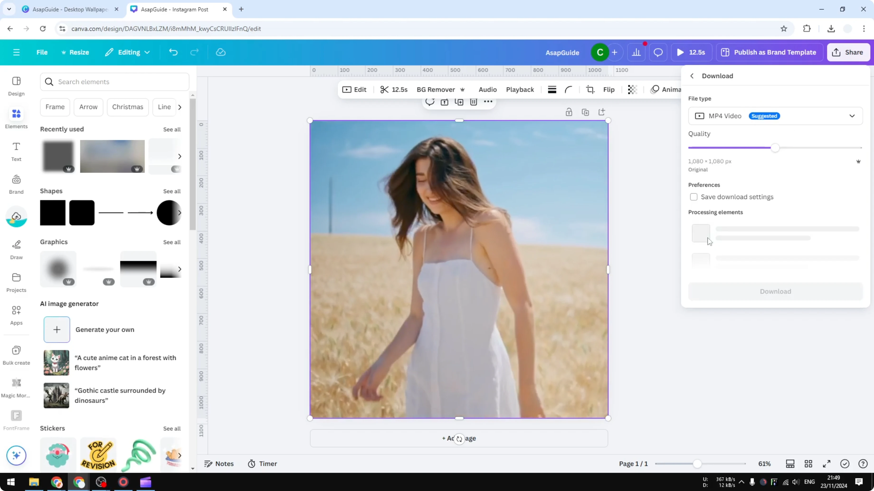 Screenshot from How to Blur a Video in Canva at 142s