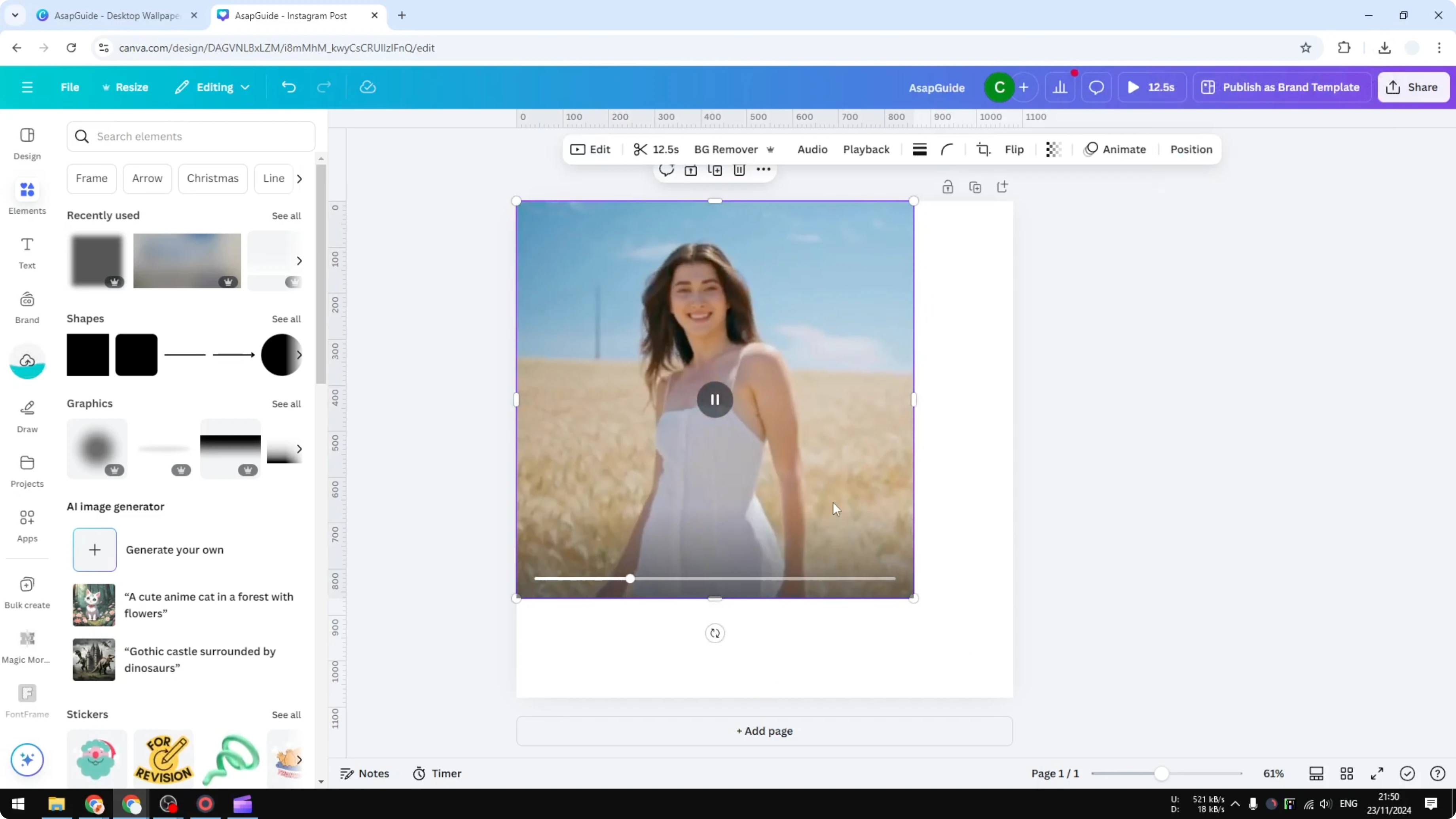 Screenshot from How to Blur a Video in Canva at 166s