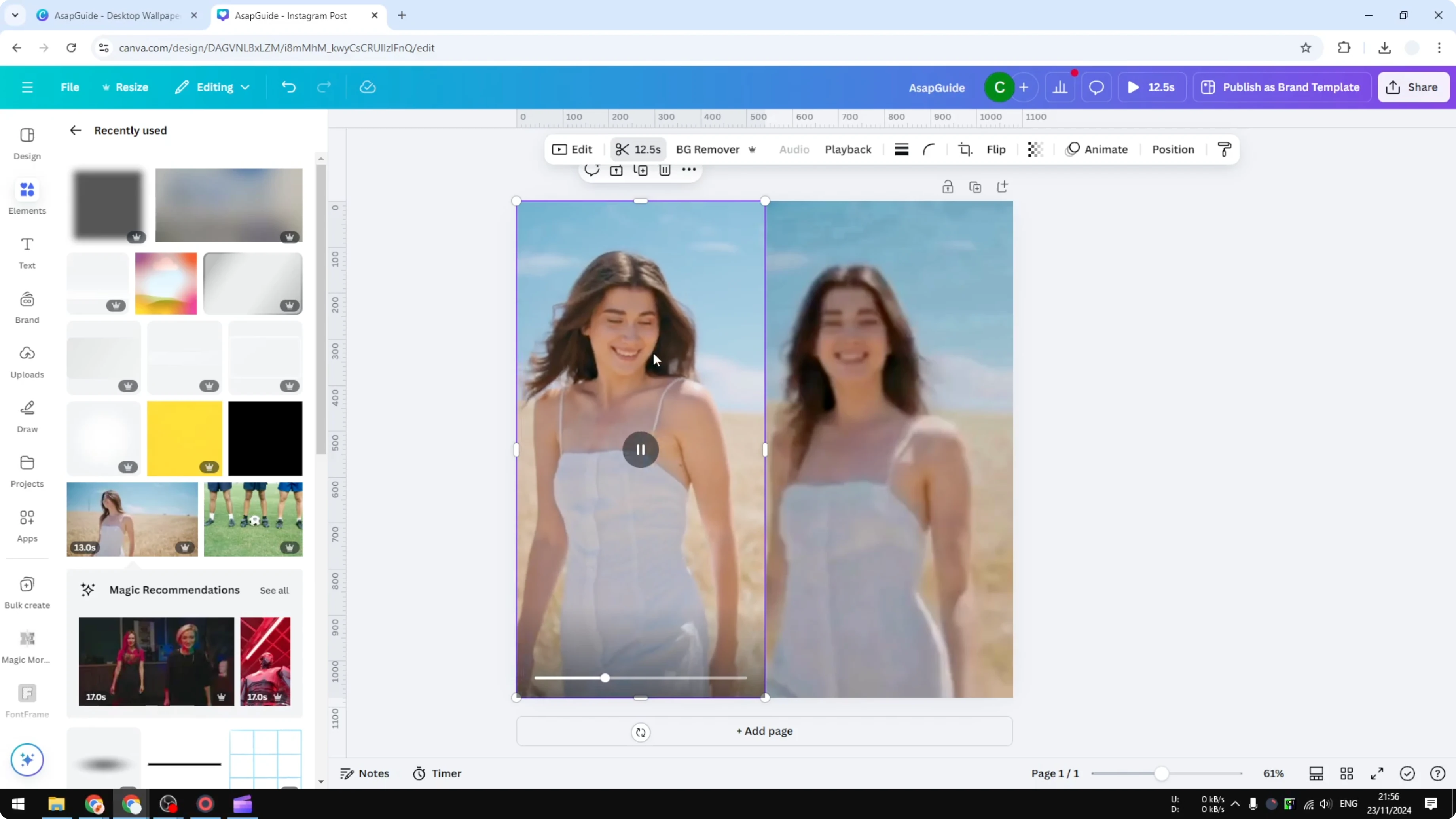 Screenshot from How to Blur a Video in Canva at 300s