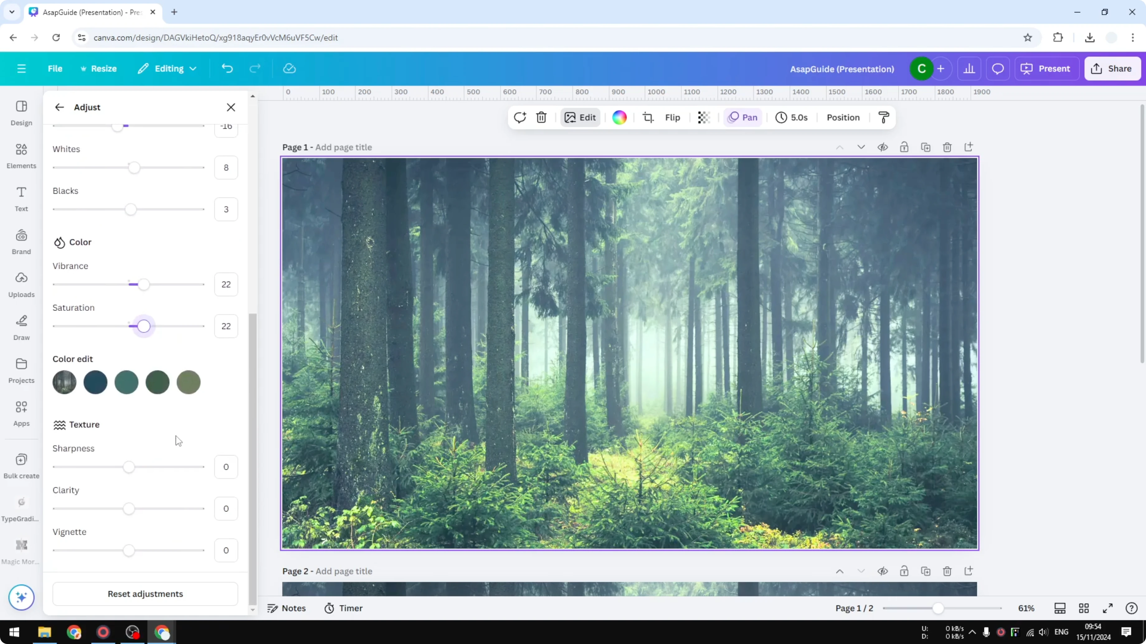 Screenshot from How to Brighten Image in Canva at 211s