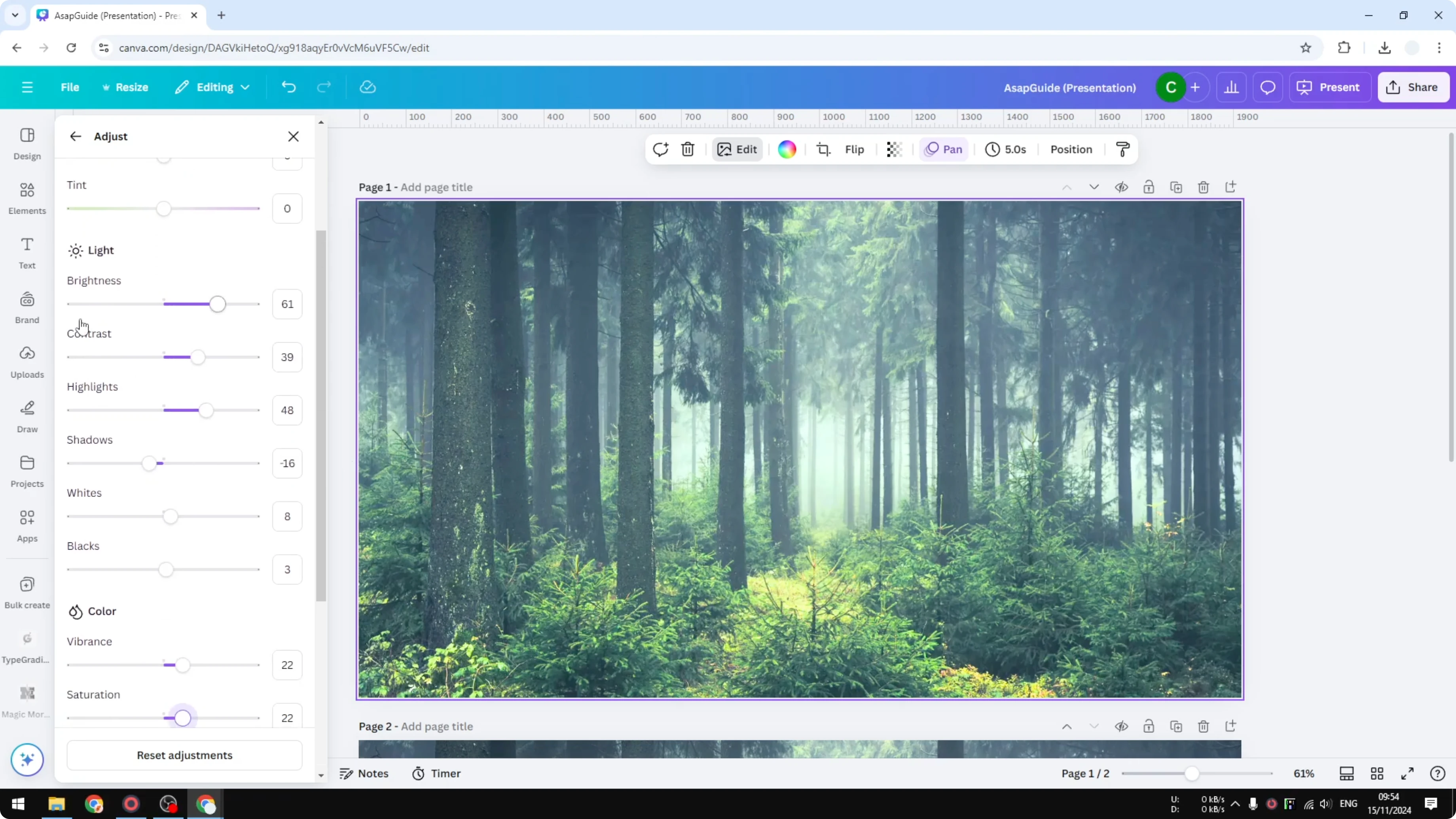 Screenshot from How to Brighten Image in Canva at 216s