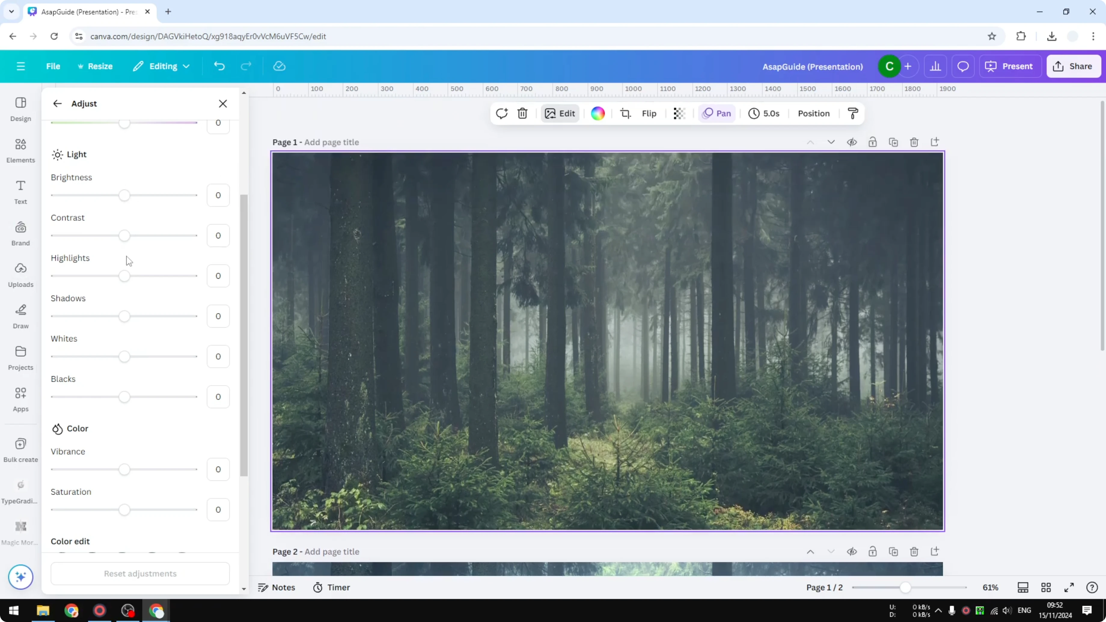 Screenshot from How to Brighten Image in Canva at 69s