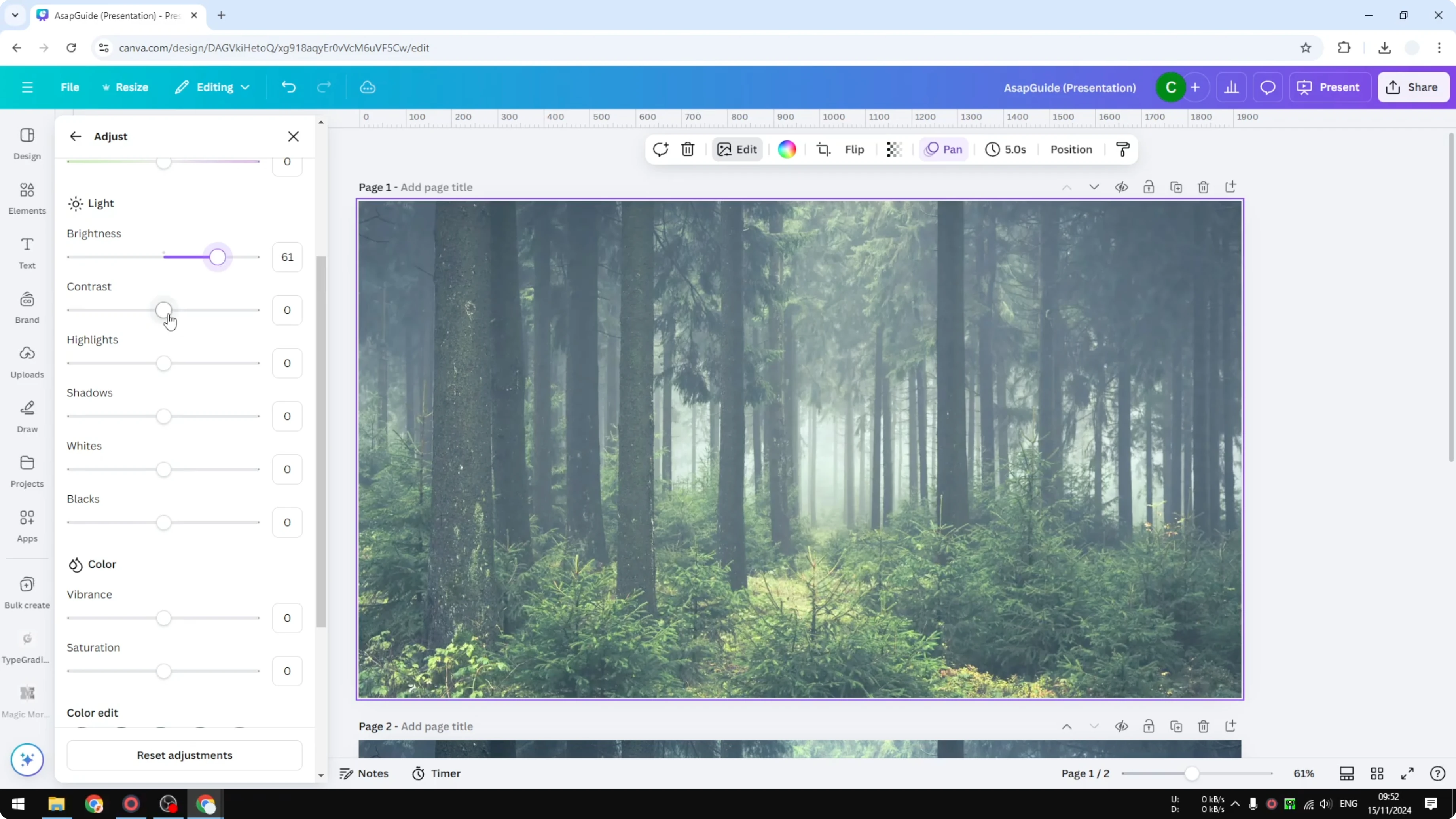 Screenshot from How to Brighten Image in Canva at 82s