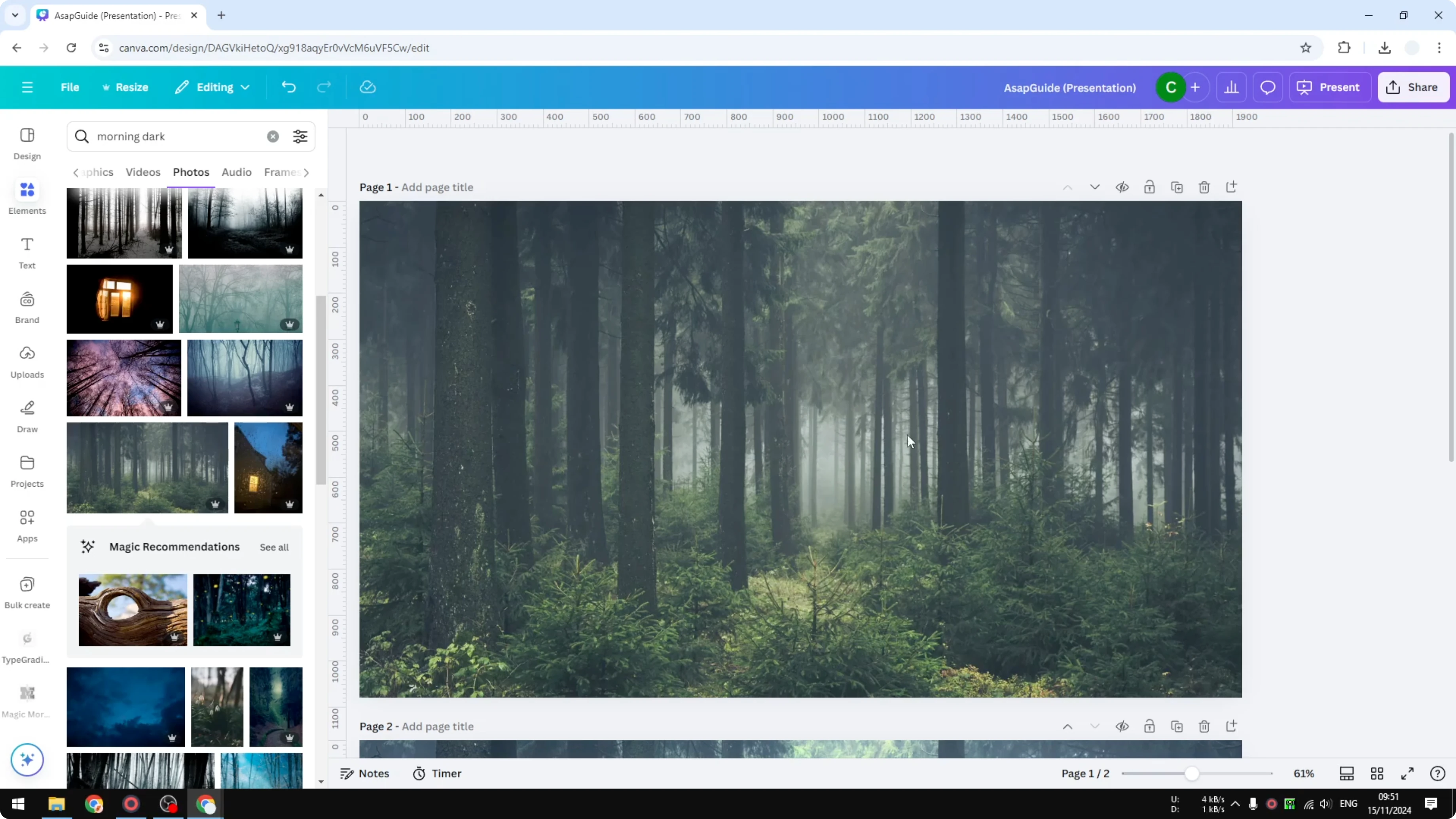 Screenshot from How to Brighten Image in Canva at 9s