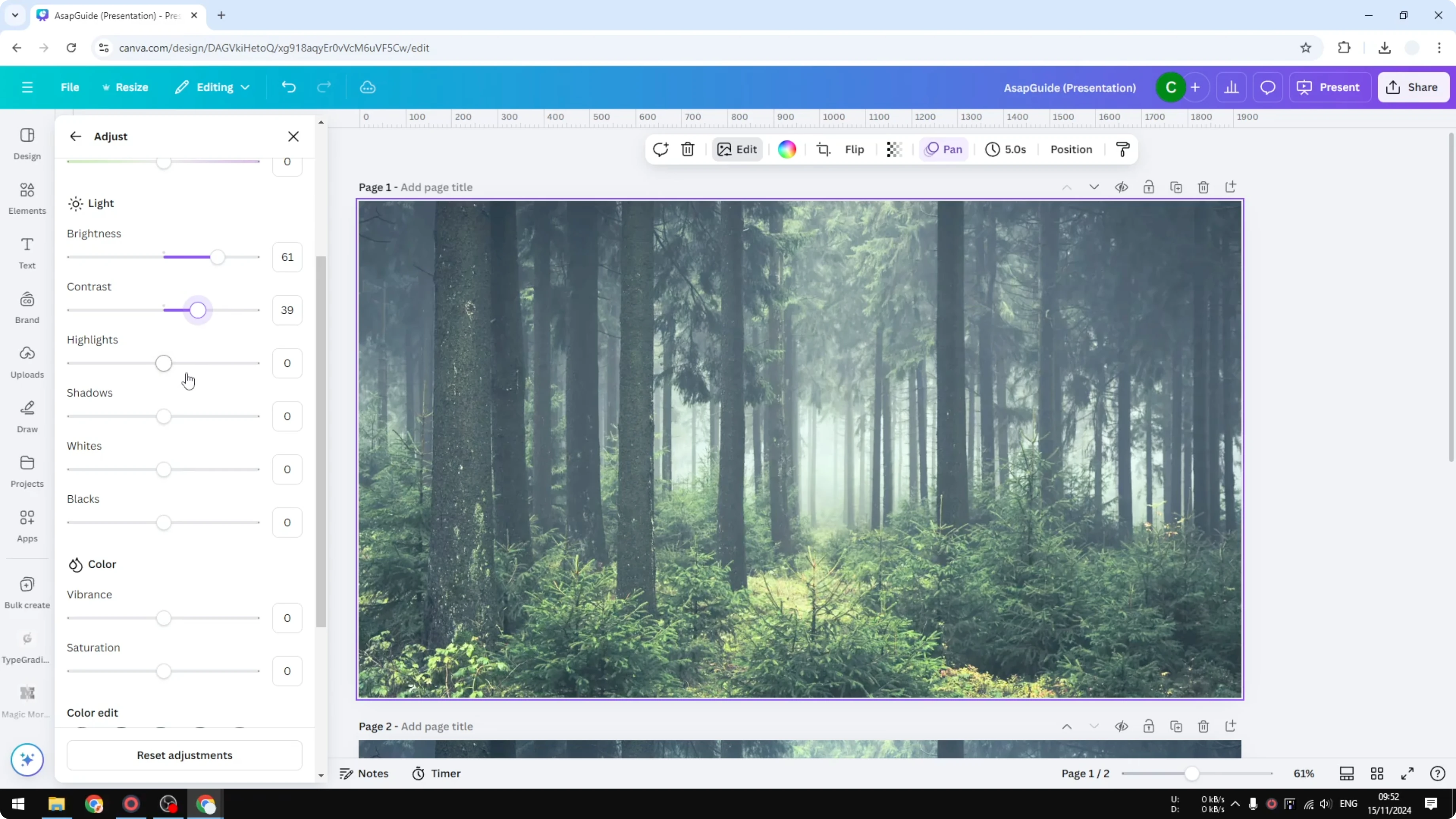 Screenshot from How to Brighten Image in Canva at 96s