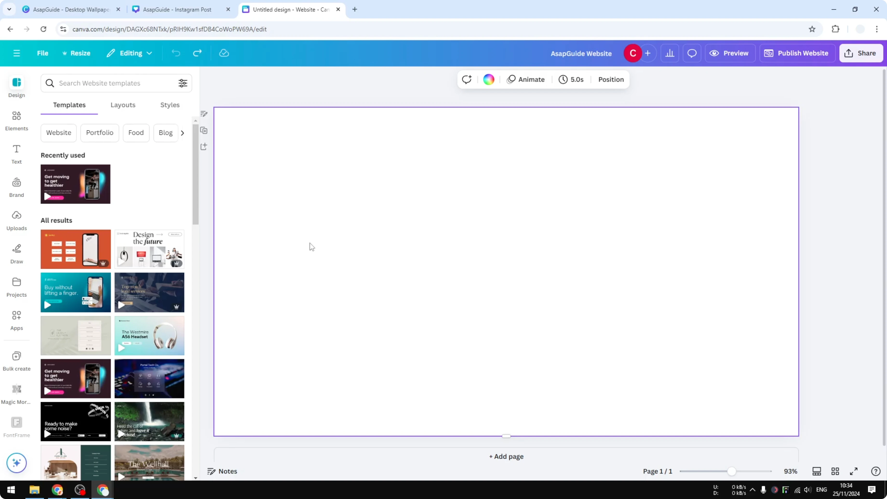 Screenshot from How to Build a Website Using Canva at 29s