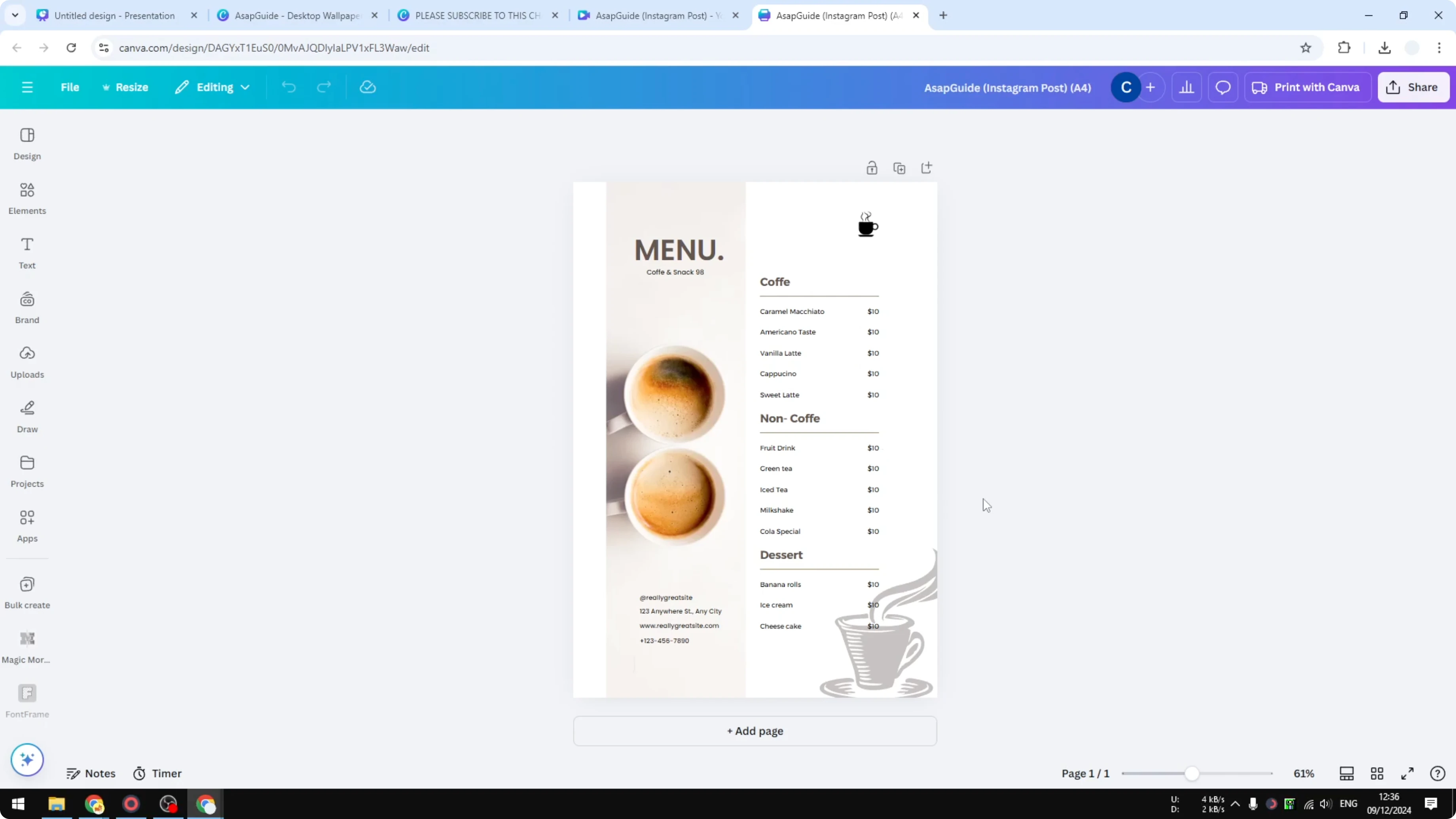 Screenshot from How to Change to A4 Size in Canva at 104s