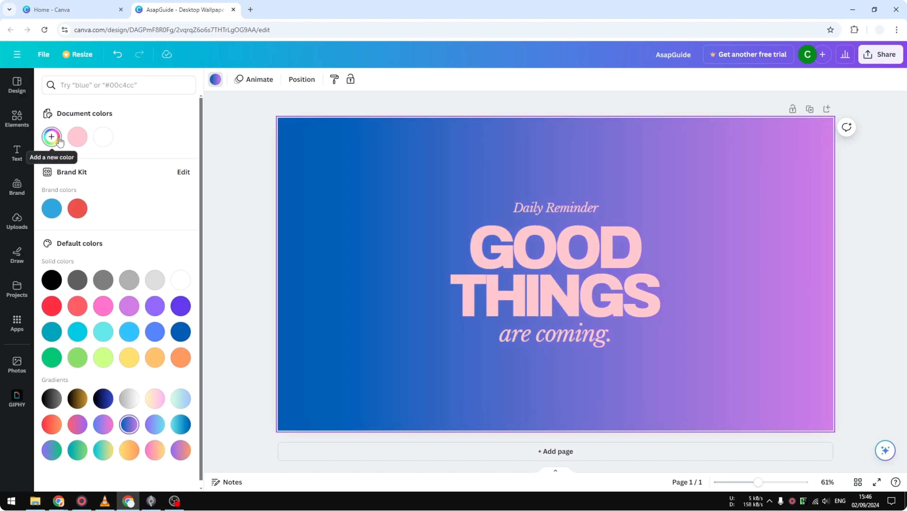 Screenshot from How To Change Background Color In Canva at 56s