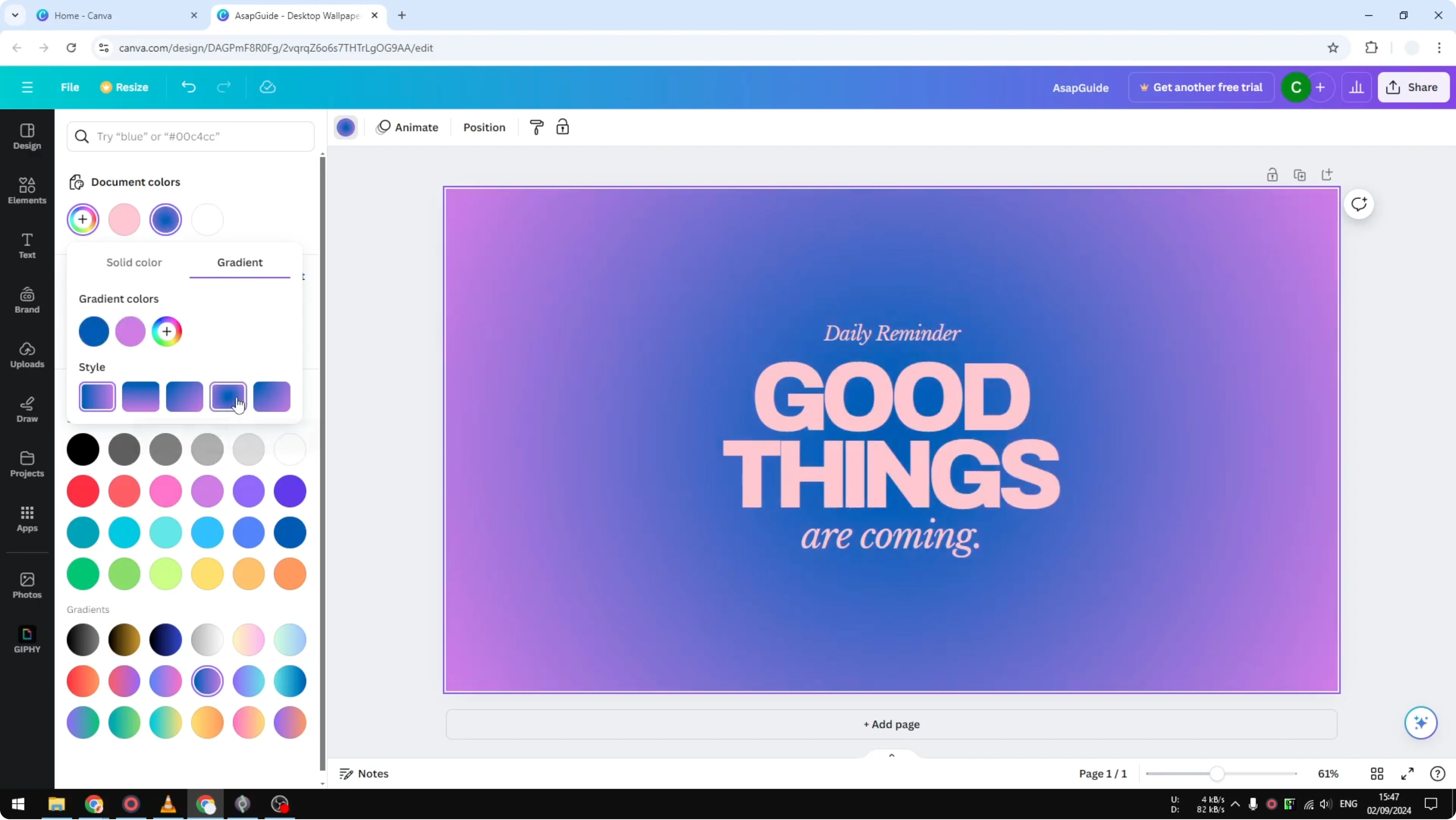 Screenshot from How To Change Background Color In Canva at 61s