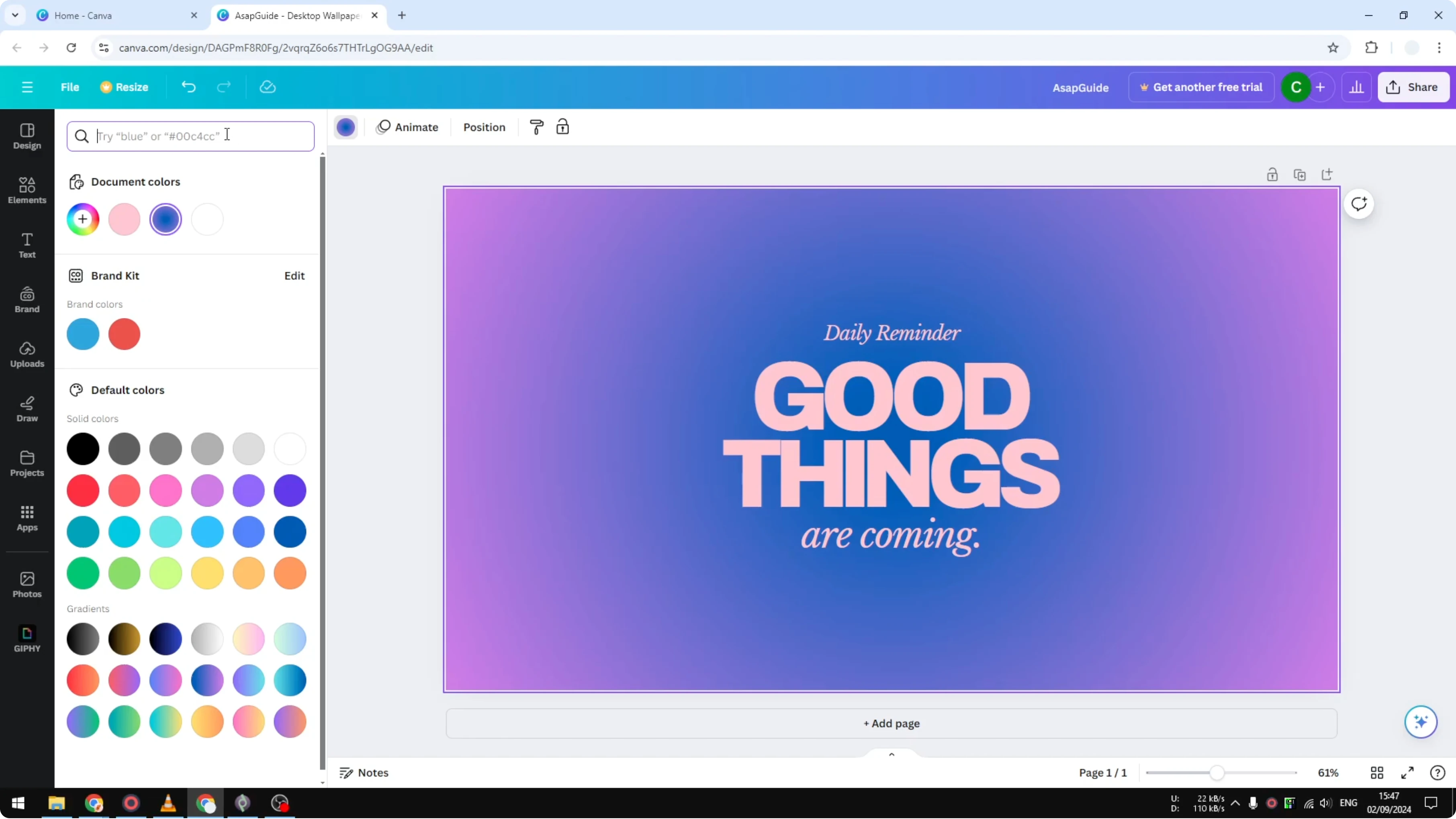 Screenshot from How To Change Background Color In Canva at 72s