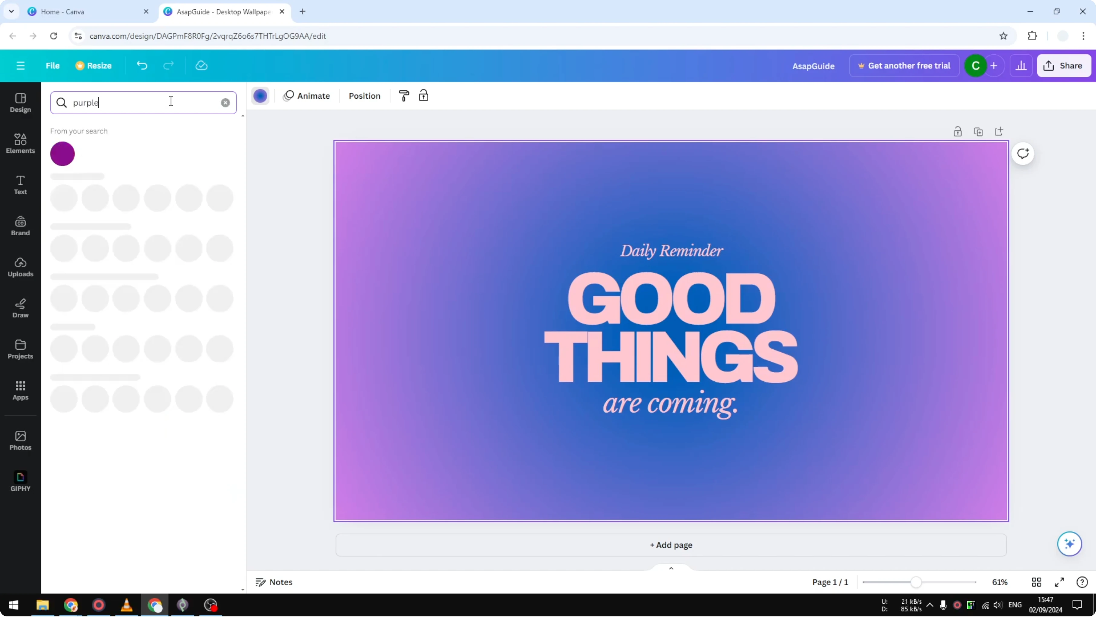 Screenshot from How To Change Background Color In Canva at 76s