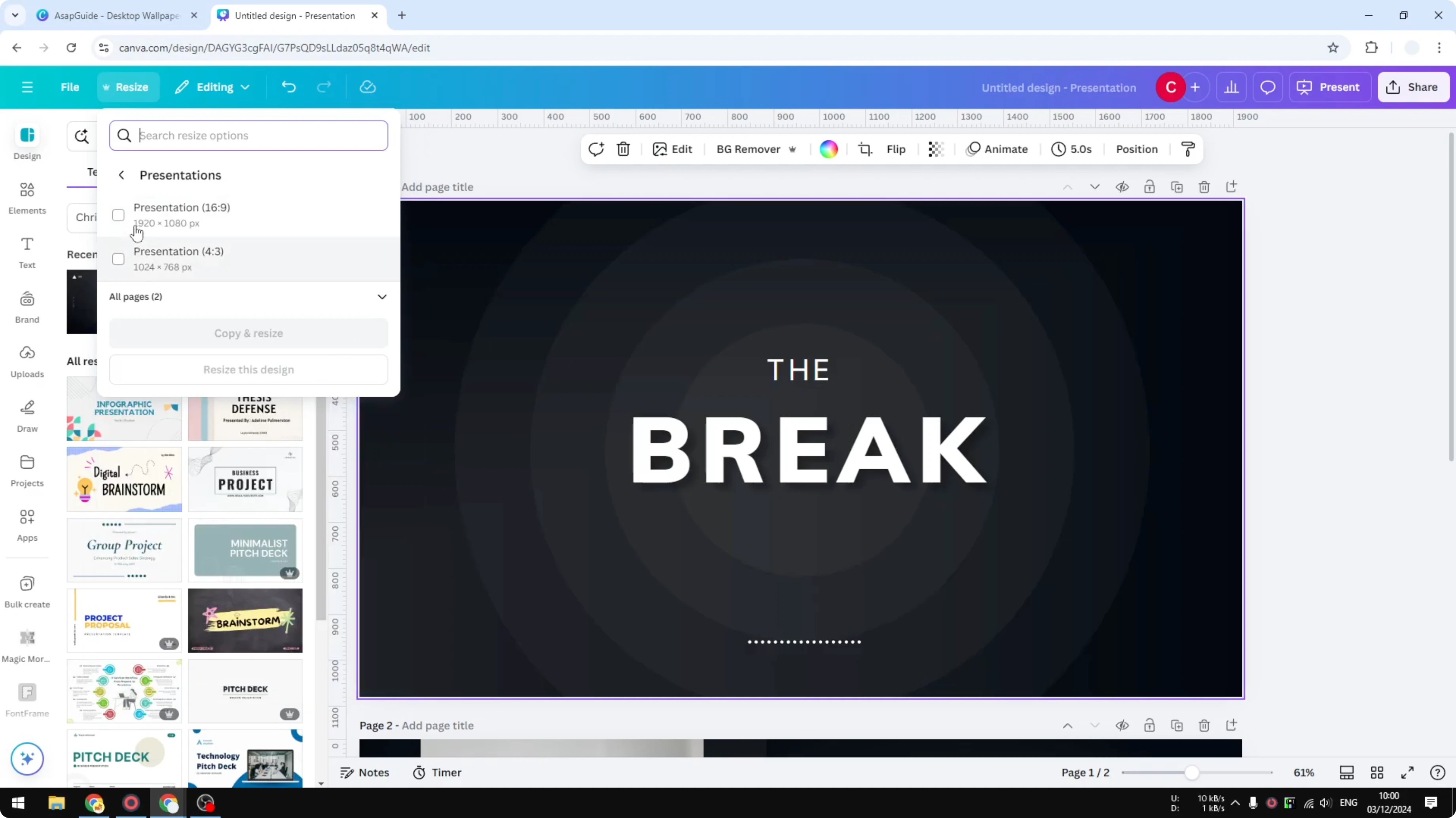 Screenshot from How to Change Canva Slide Aspect Ratio at 35s