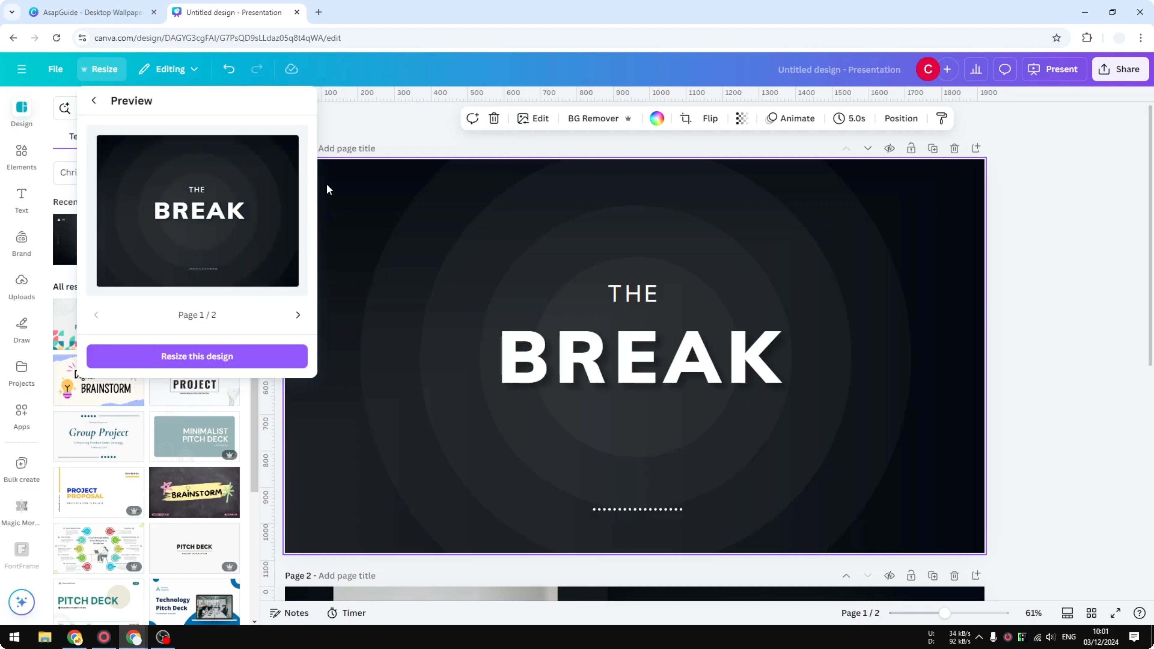 Screenshot from How to Change Canva Slide Aspect Ratio at 53s