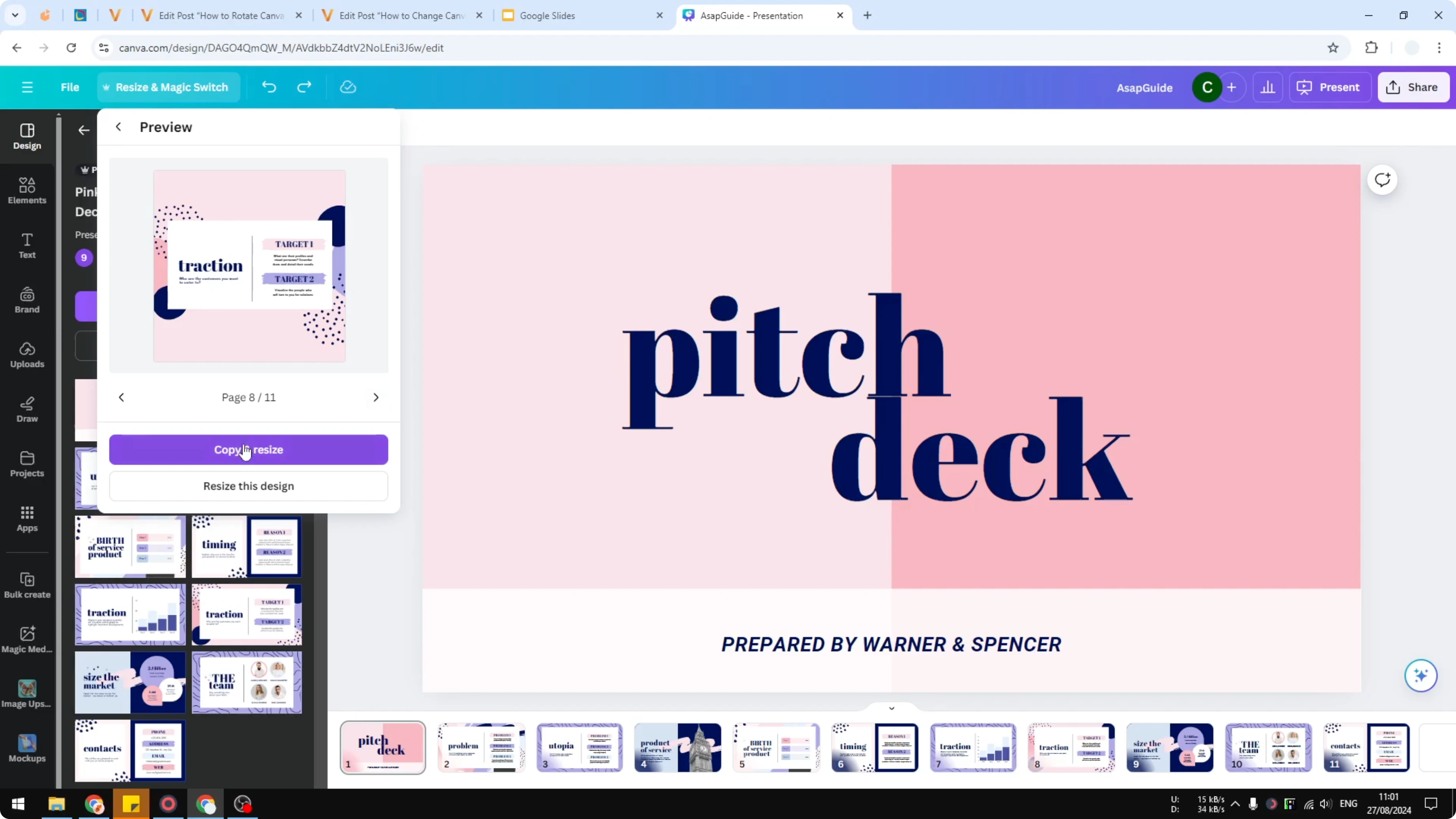 Screenshot from How to Change Canva Slide Size at 100s