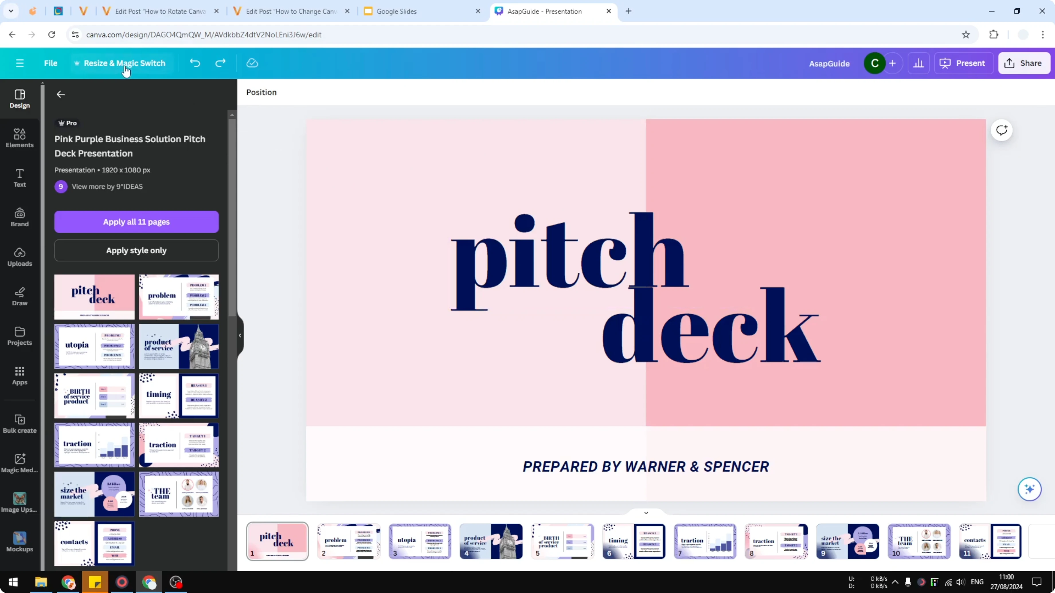 Screenshot from How to Change Canva Slide Size at 37s